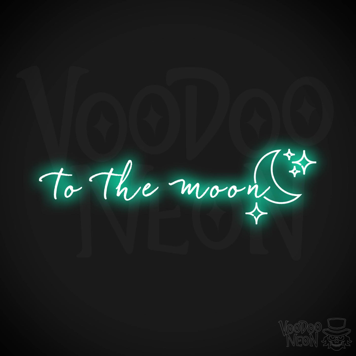 To The Moon Neon Sign - Neon To The Moon Sign - Wall Art - Color Light Green