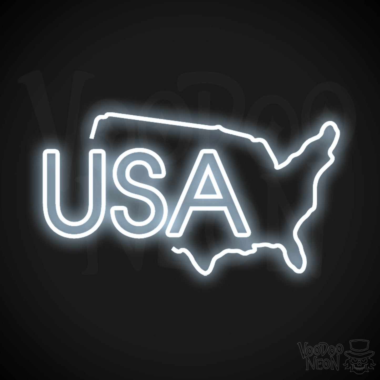 USA Neon Sign - Neon USA Sign - LED Signs - Wall Art - Color Cool White