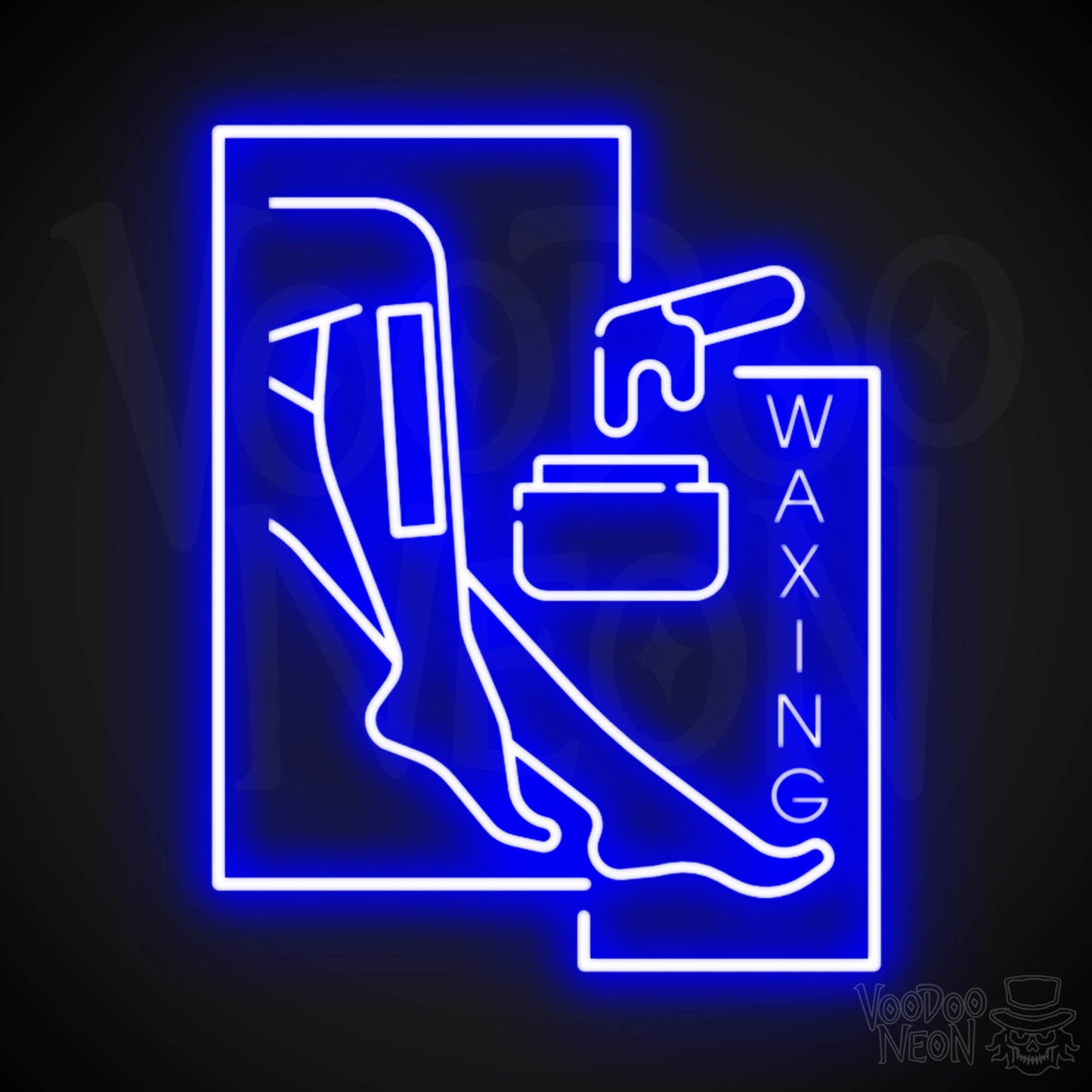 Waxing Neon Sign - Waxing Sign - Neon Waxing Salon Wall Art - Color Dark Blue