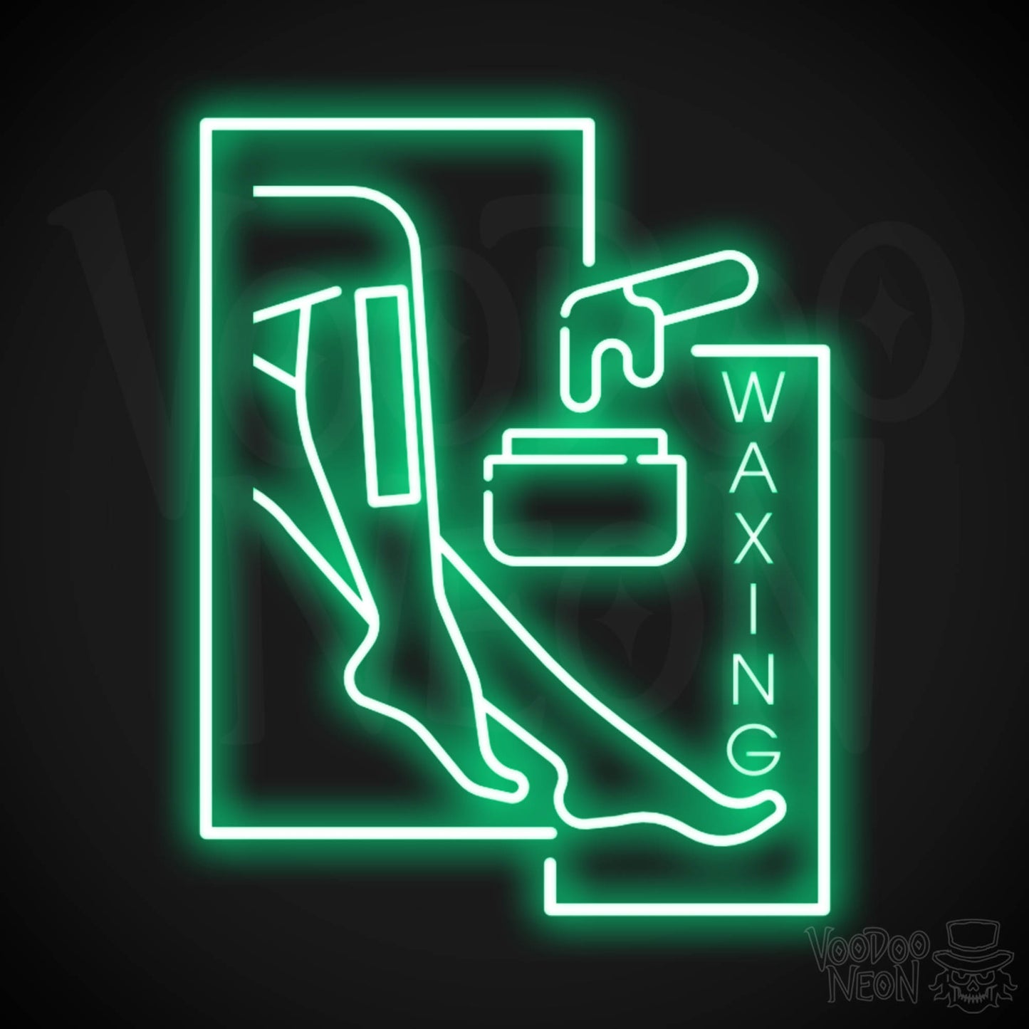 Waxing Neon Sign - Waxing Sign - Neon Waxing Salon Wall Art - Color Green