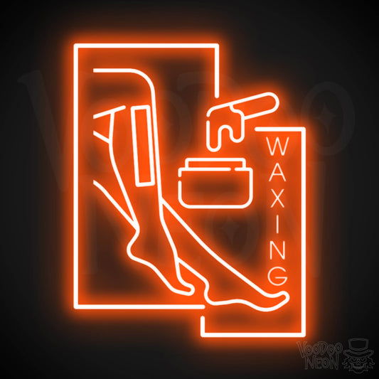 Waxing Neon Sign - Waxing Sign - Neon Waxing Salon Wall Art - Color Orange