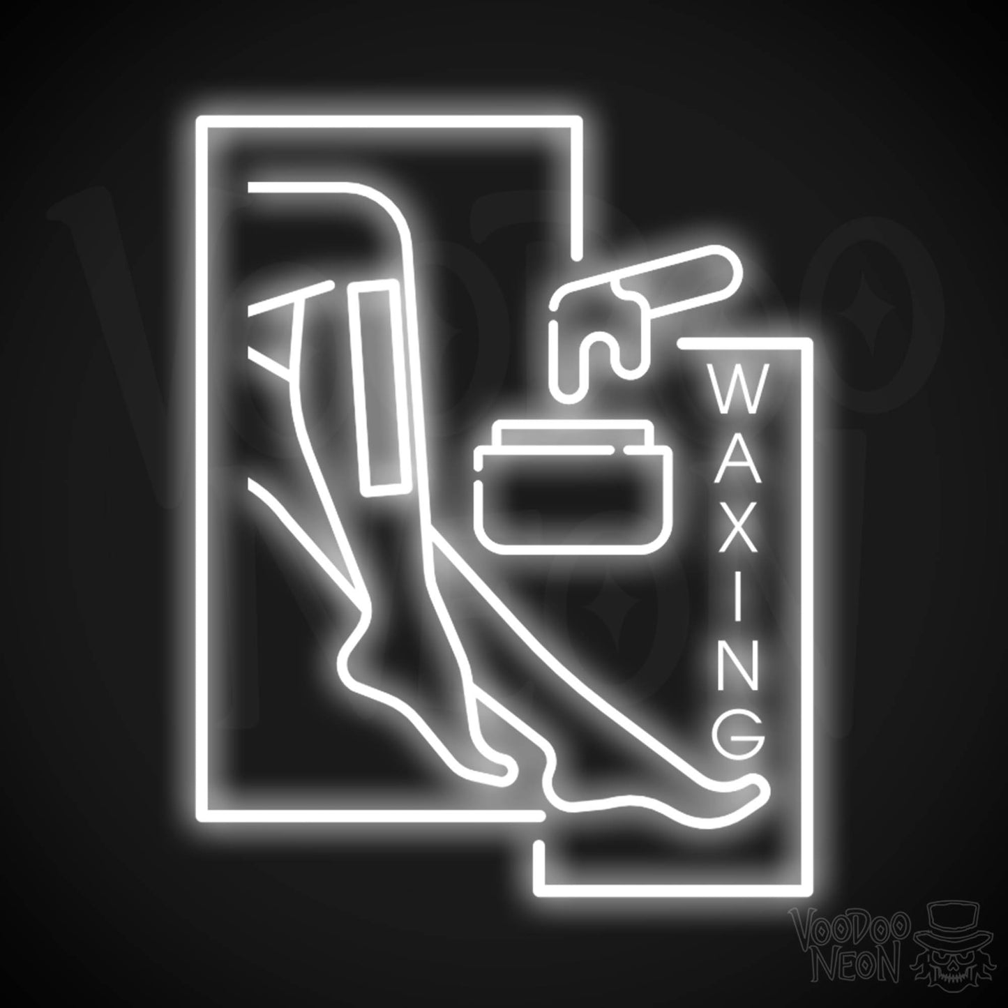 Waxing Neon Sign - Waxing Sign - Neon Waxing Salon Wall Art - Color White
