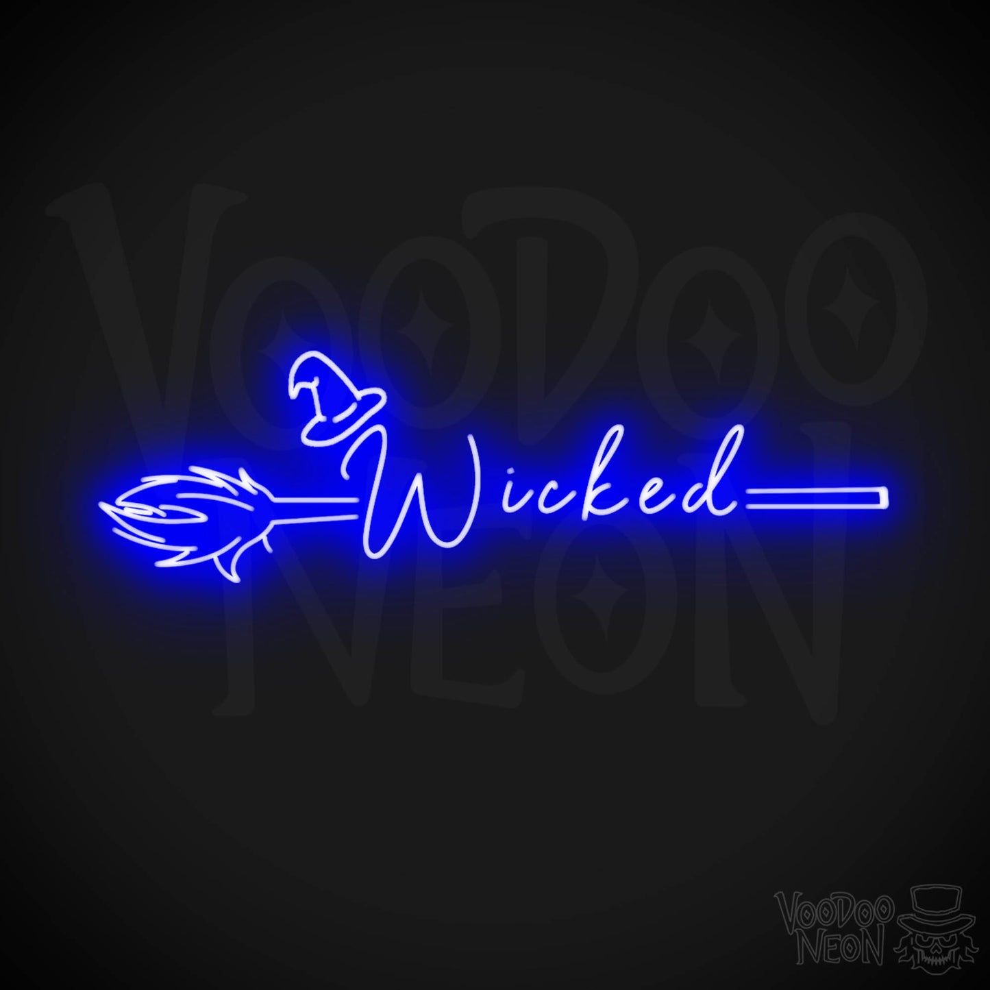 Wicked Neon Sign - Neon Wicked Sign - LED Wall Art - Color Dark Blue