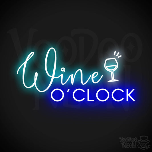 Wine O'Clock Neon Sign - Neon Wine O'Clock Sign - Color Multi-Color