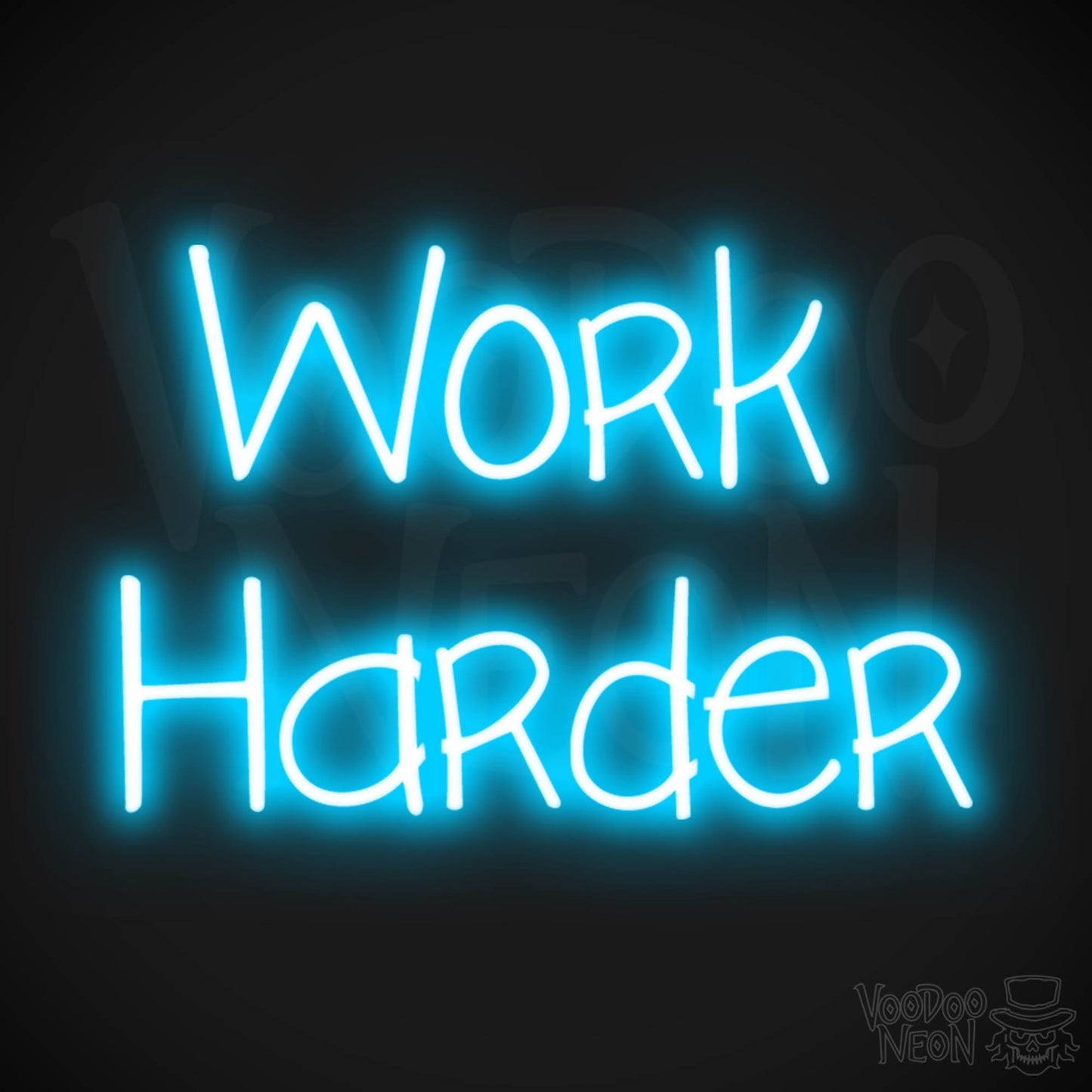 Work Harder LED Neon - Dark Blue