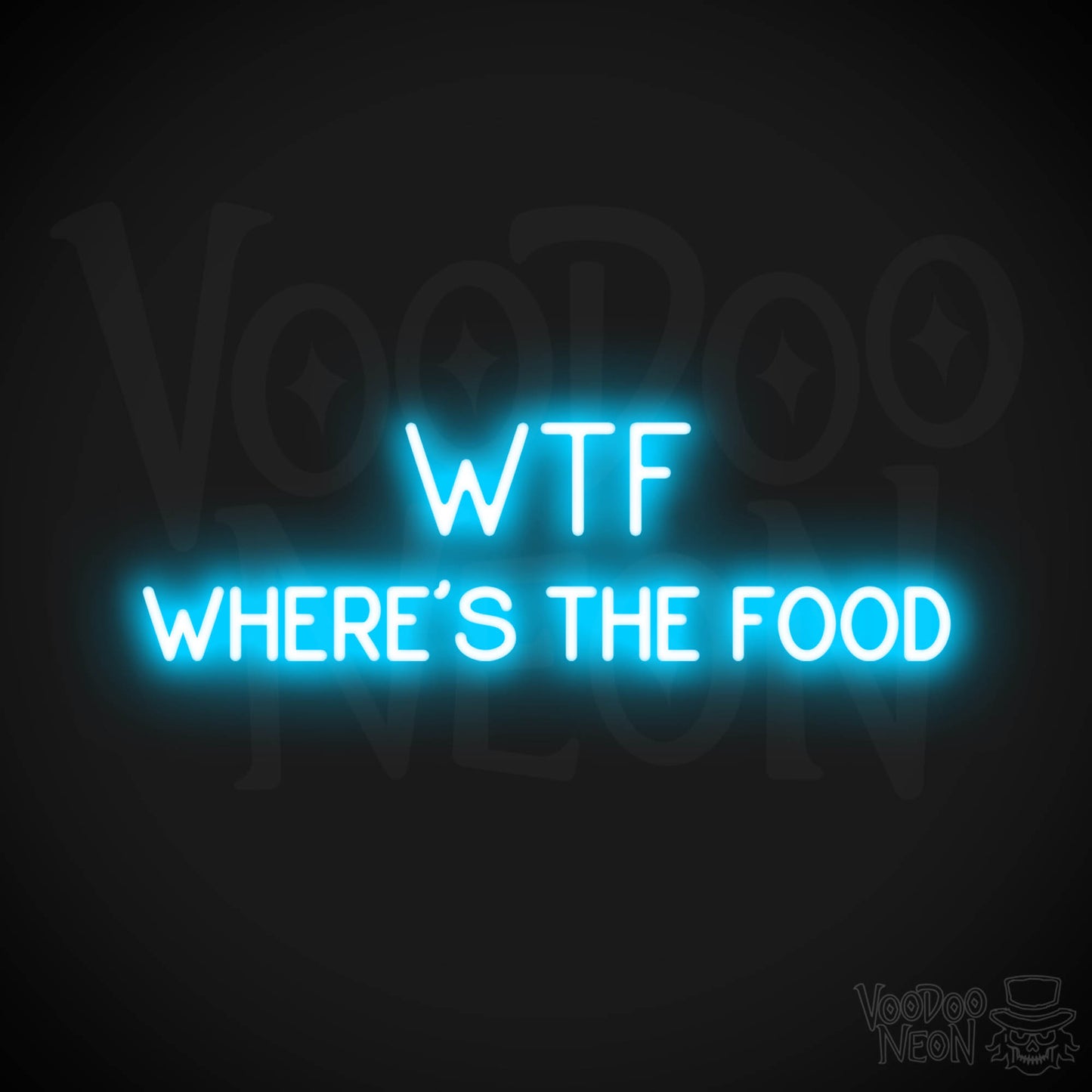 Wtf (Wheres The Food) LED Neon - Dark Blue
