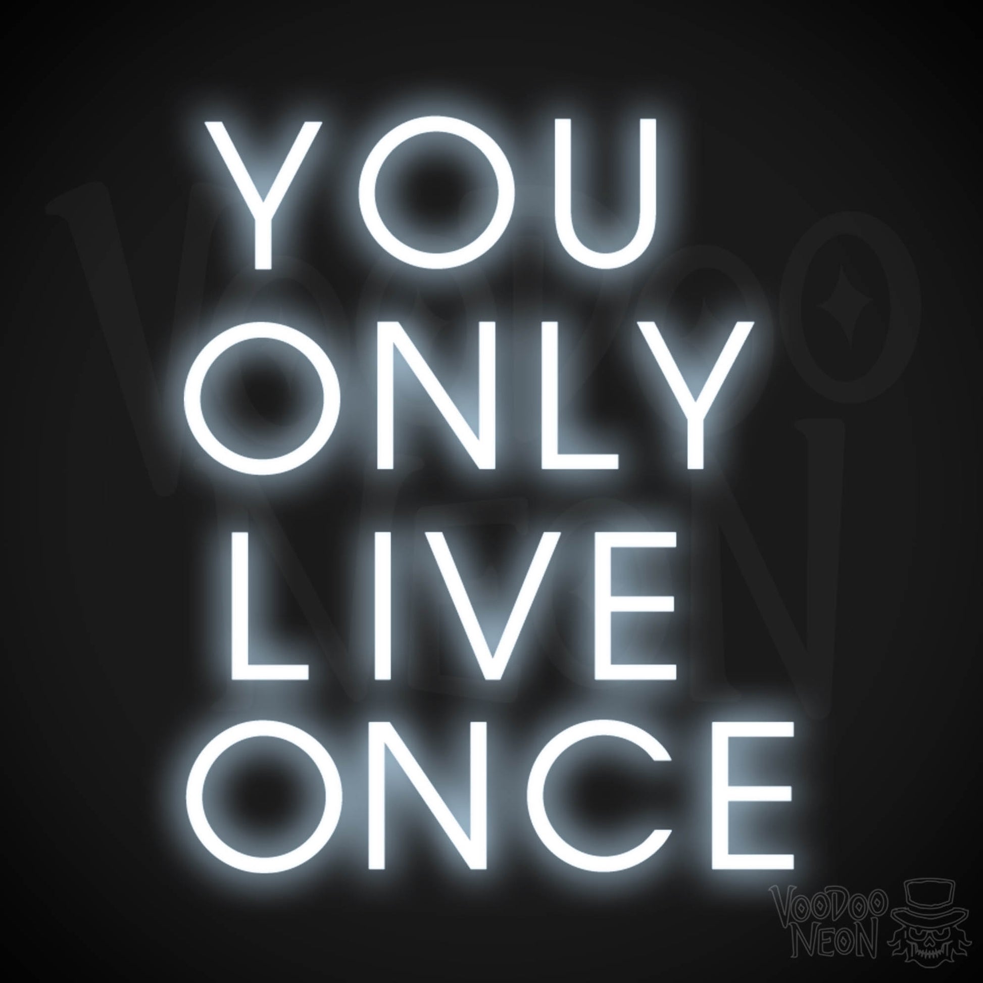 YOLO Neon Sign - You Only Live Once Neon Wall Art - Color Cool White