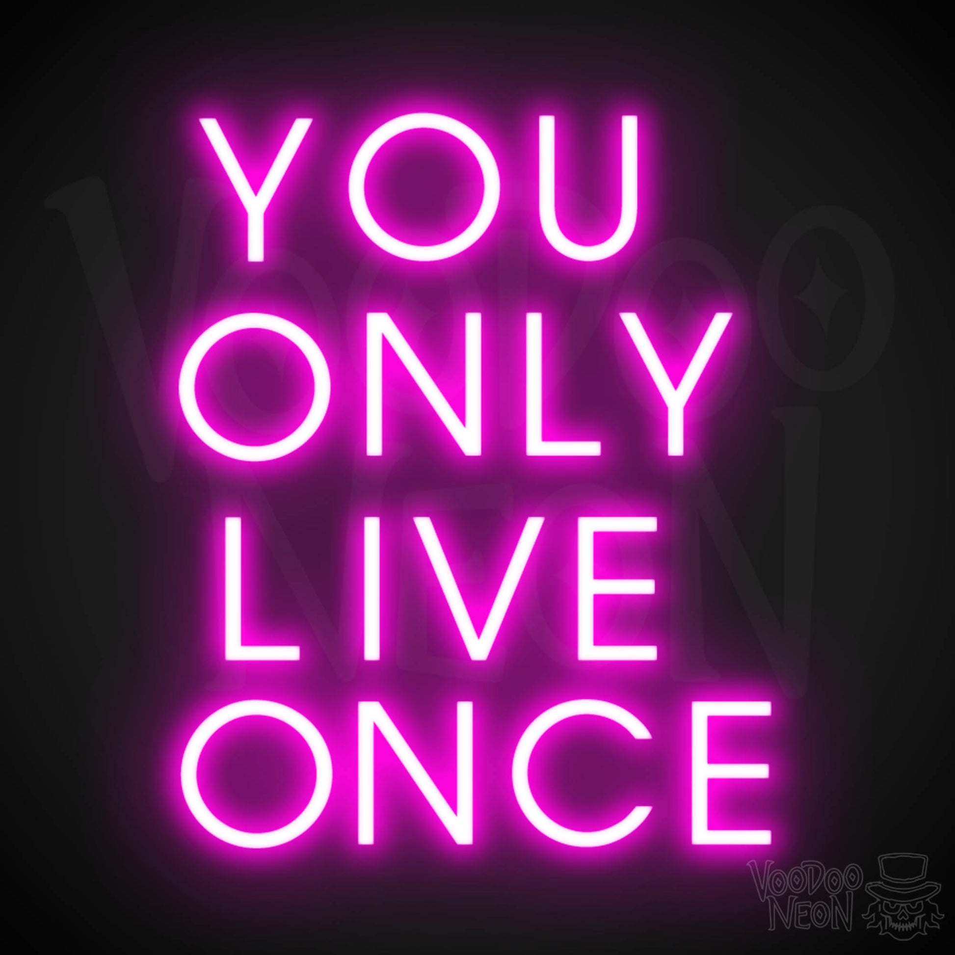 YOLO Neon Sign - You Only Live Once Neon Wall Art - Color Pink