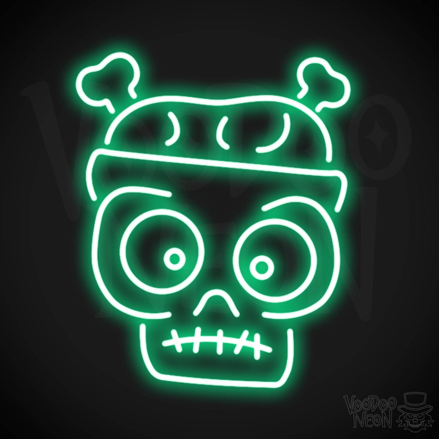 Zombie Neon Sign - Neon Zombie Sign - LED Wall Art - Color Green