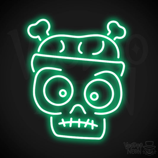 Zombie Neon Sign - Neon Zombie Sign - LED Wall Art - Color Green