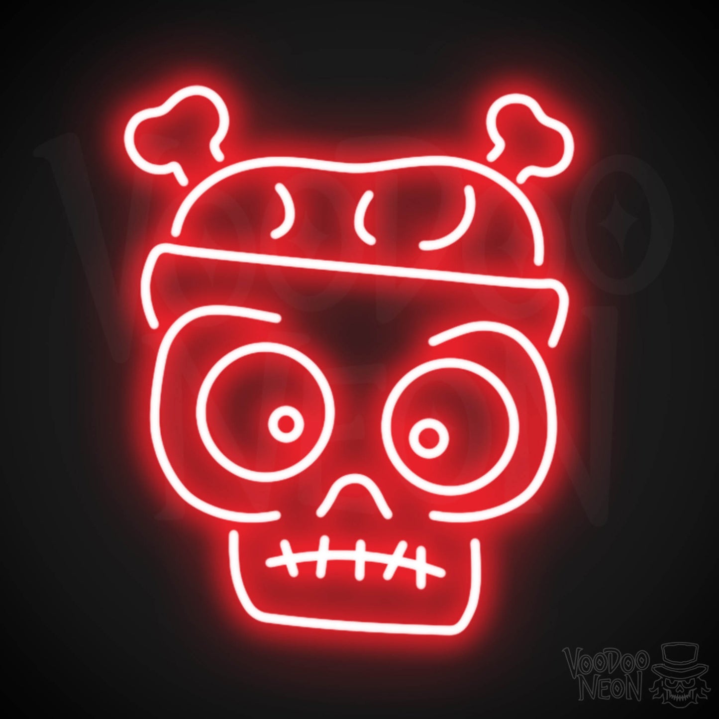Zombie Neon Sign - Neon Zombie Sign - LED Wall Art - Color Red