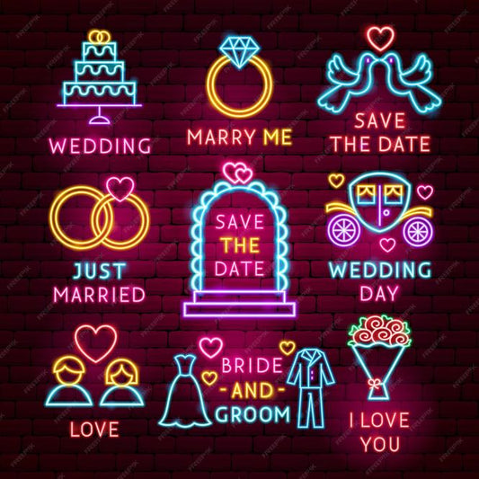 Neon wedding signs