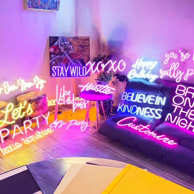 Ready-made neon signs for special occasions and events