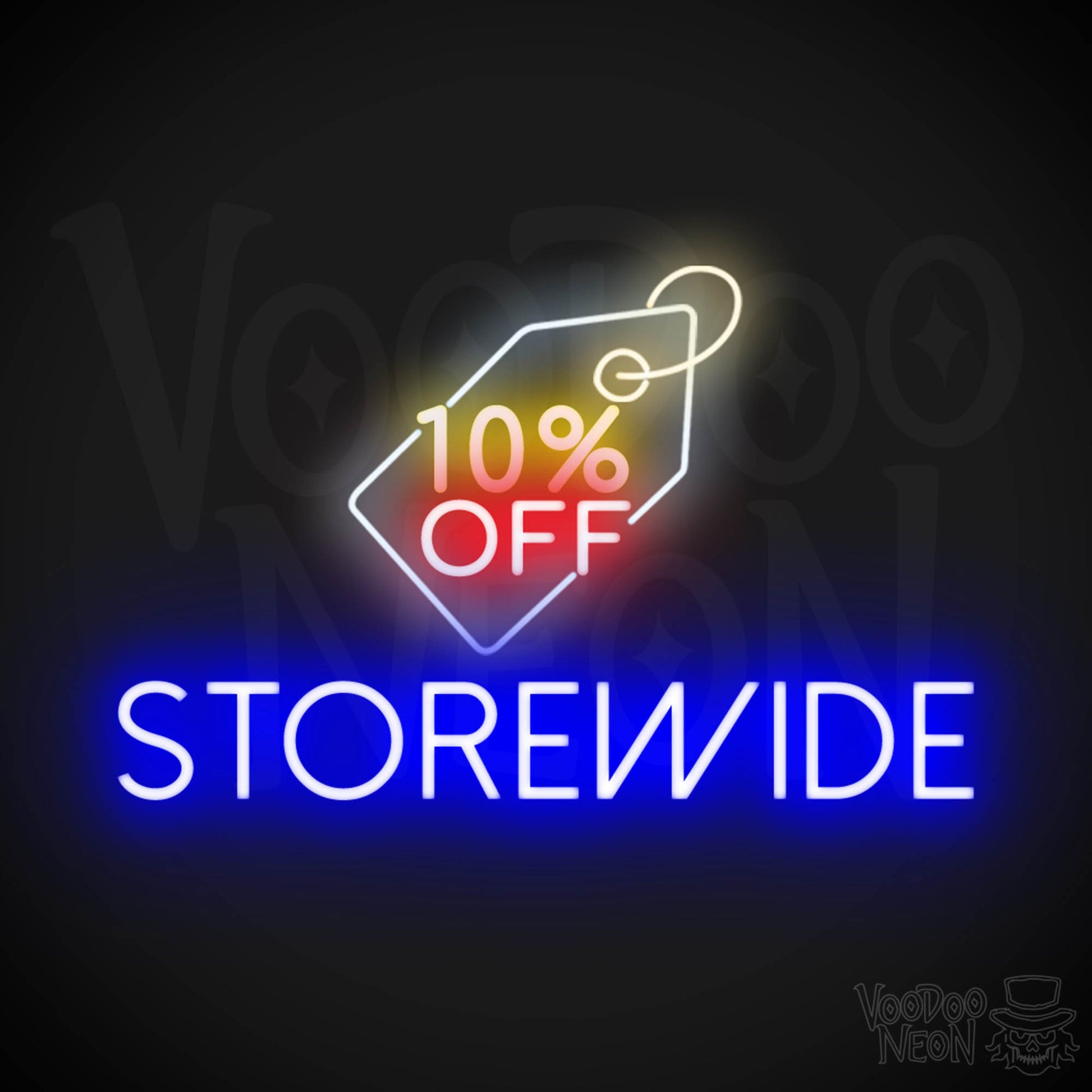 10% Off Storewide Neon Sign - 10% Off Storewide Sign - Neon Shop Signs - Color Multi-Color