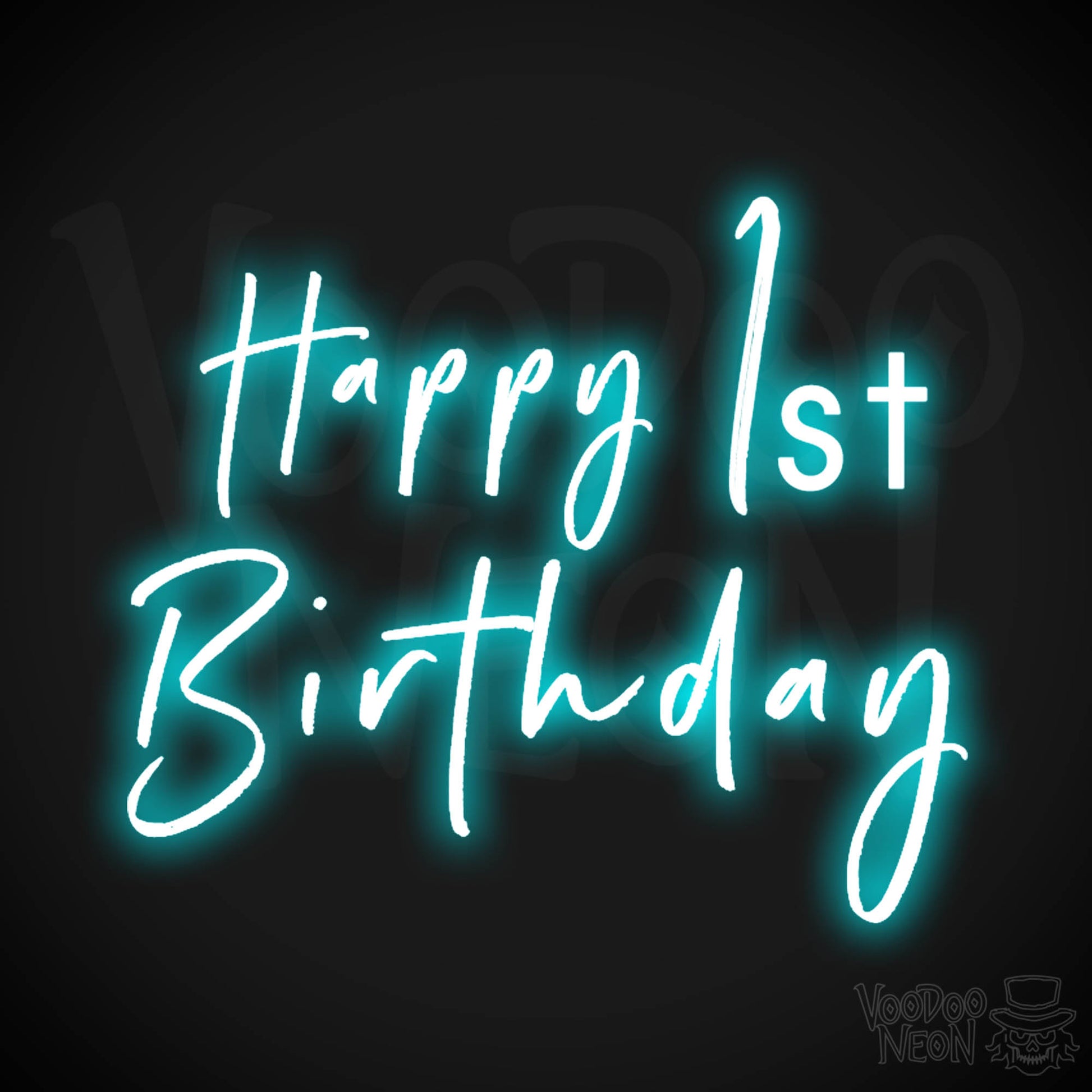 1st Birthday Neon Sign - Neon 1st Birthday Sign - Color Ice Blue