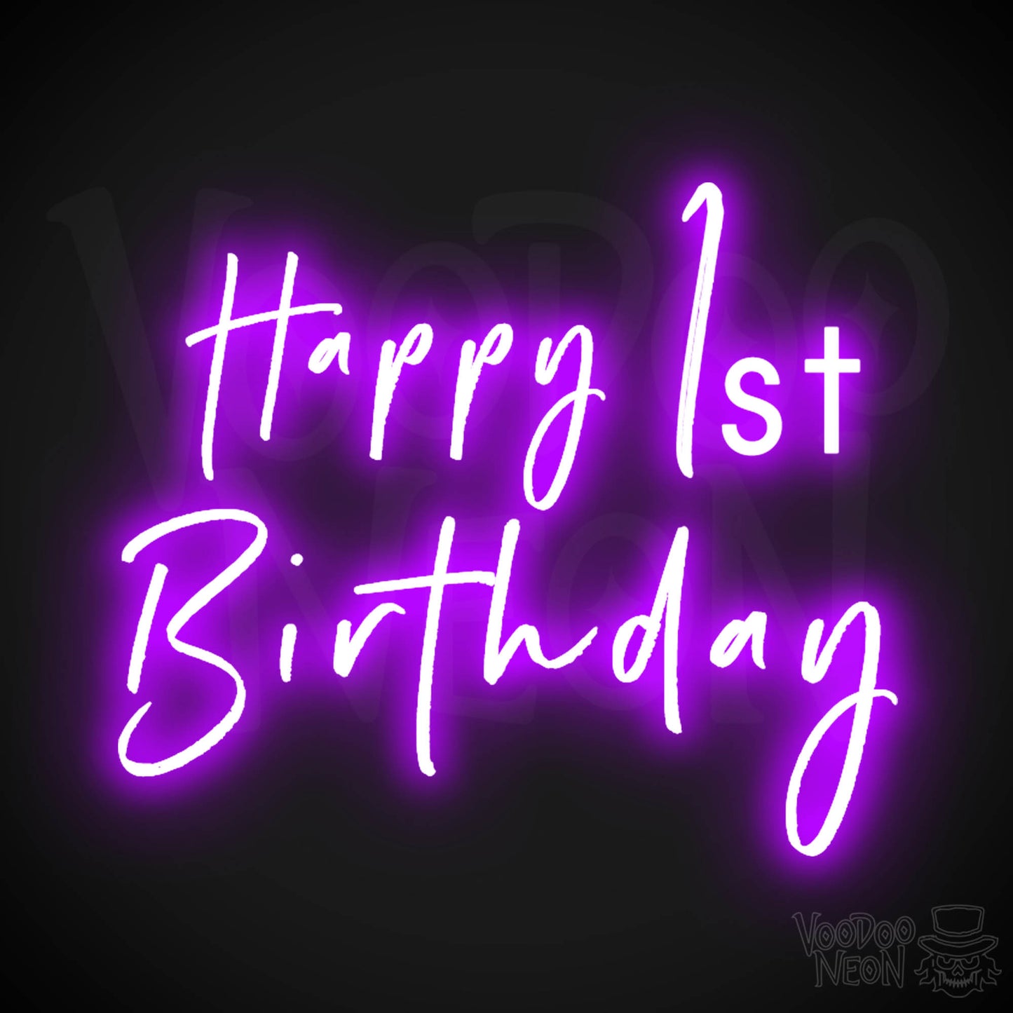 1st Birthday Neon Sign - Neon 1st Birthday Sign - Color Purple