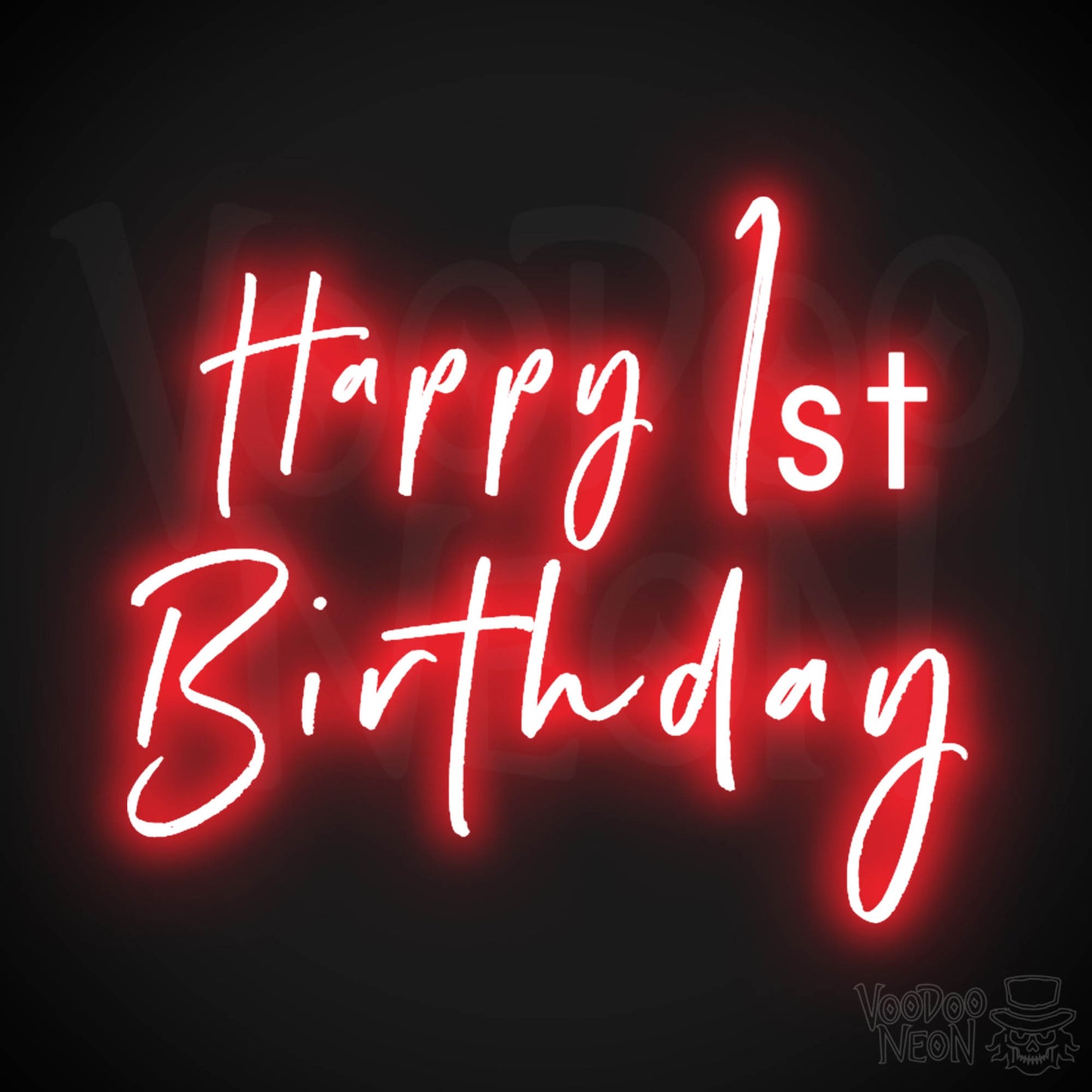 1st Birthday Neon Sign - Neon 1st Birthday Sign - Color Red