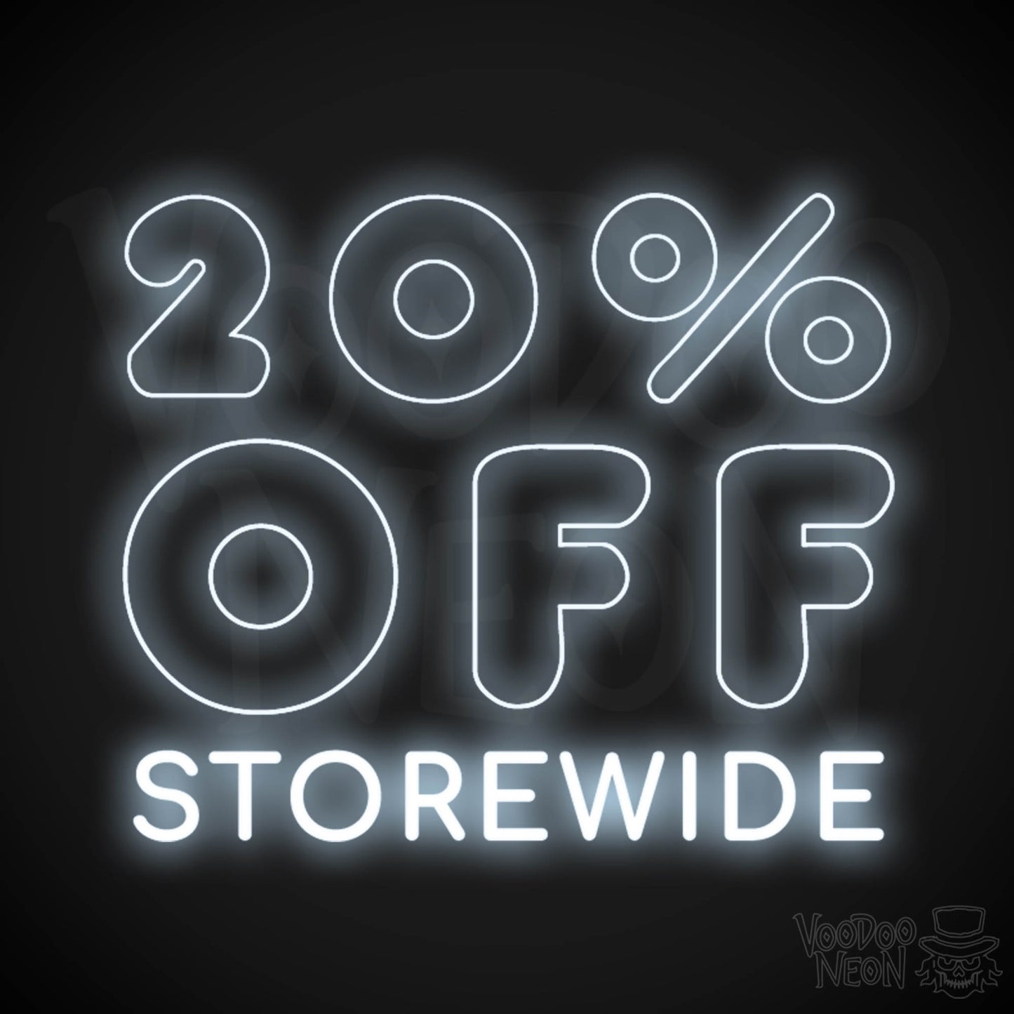 20% Off Storewide Neon Sign - 20% Off Storewide Sign - LED Shop Sign - Color Cool White