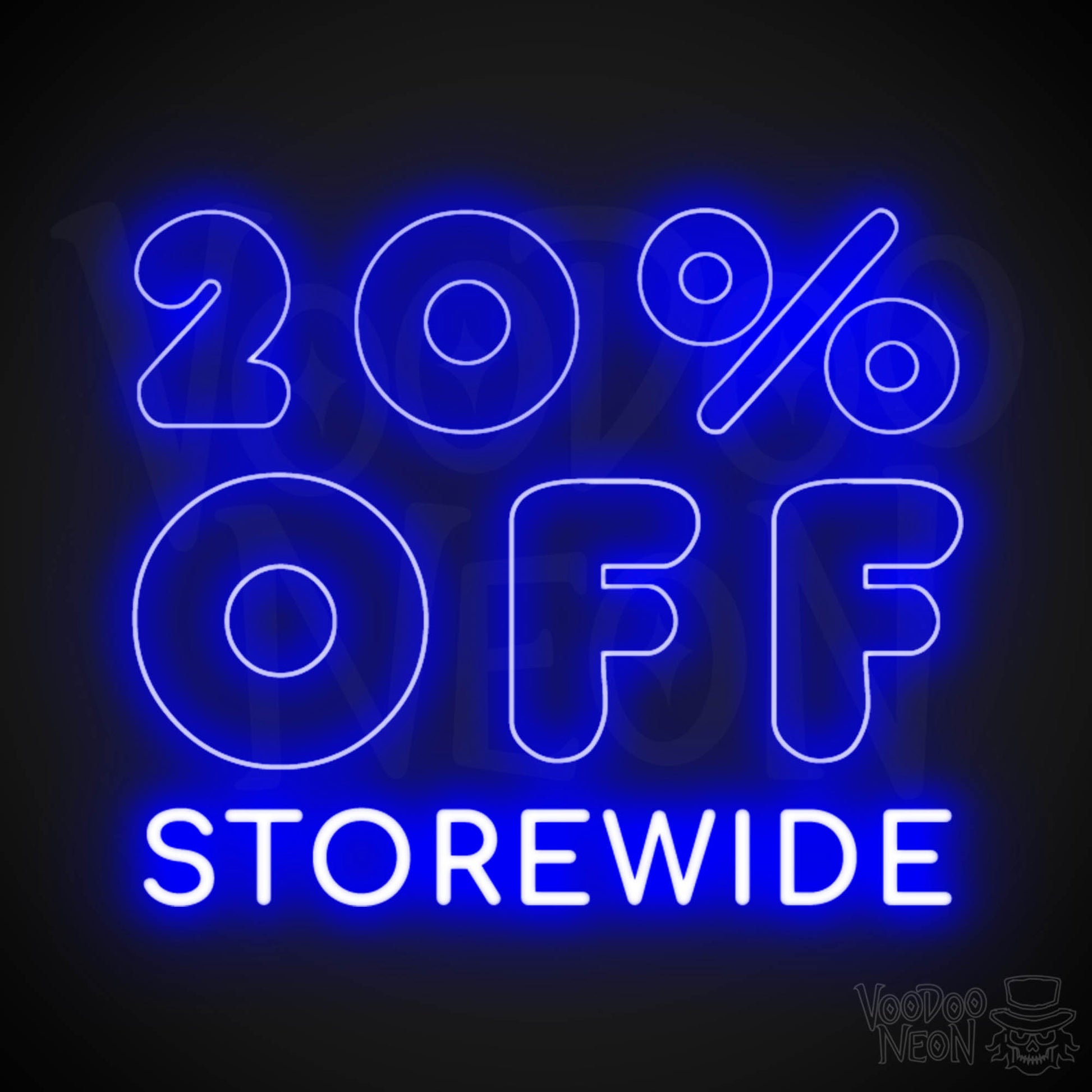 20% Off Storewide Neon Sign - 20% Off Storewide Sign - LED Shop Sign - Color Dark Blue