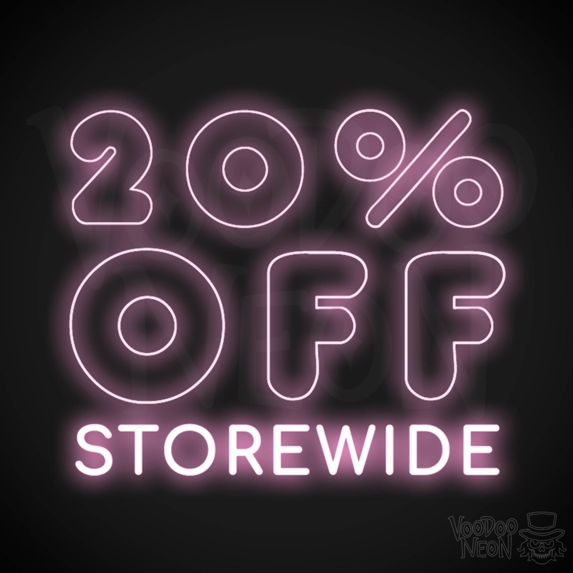 20% Off Storewide Neon Sign - 20% Off Storewide Sign - LED Shop Sign - Color Light Pink