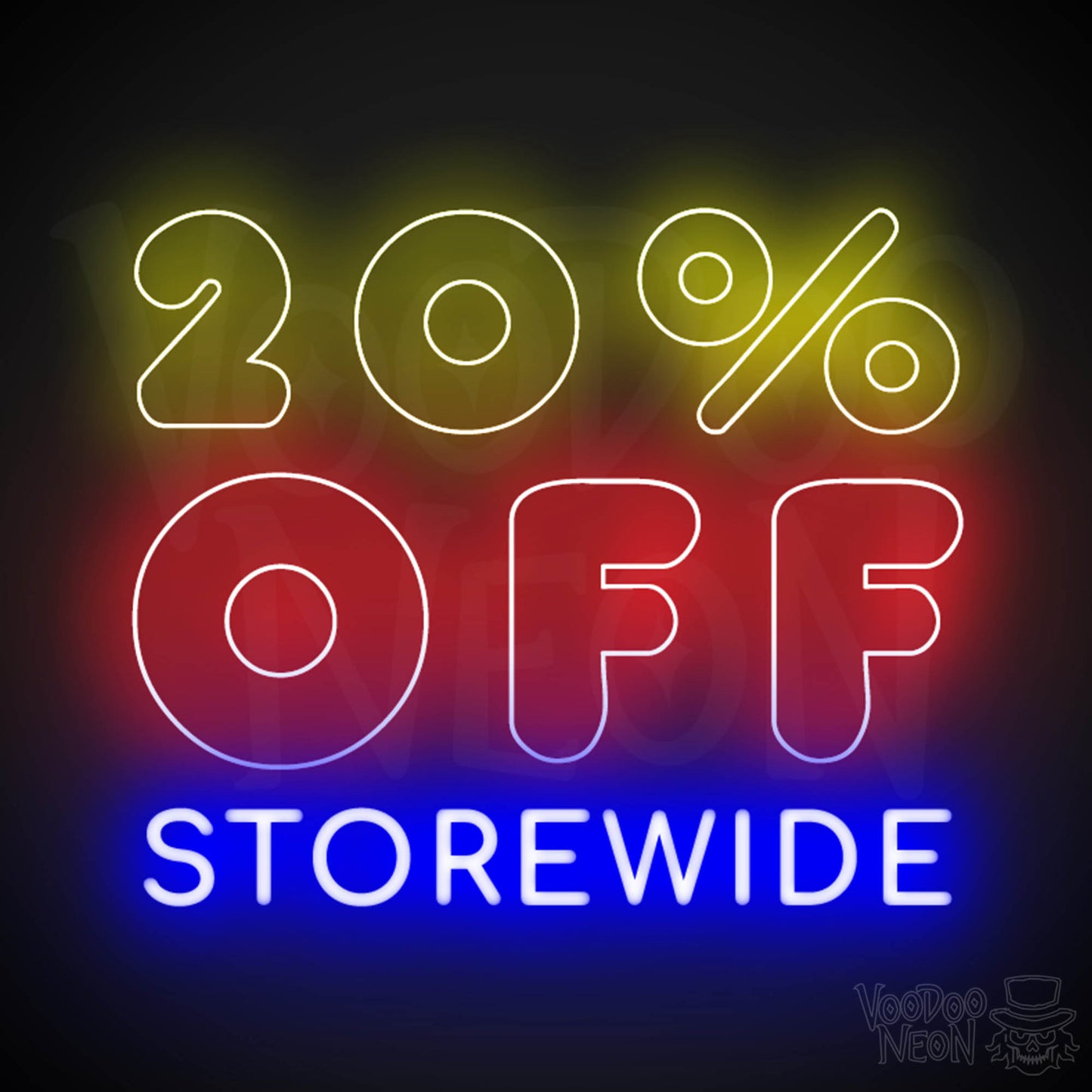 20% Off Storewide Neon Sign - 20% Off Storewide Sign - LED Shop Sign - Color Multi-Color