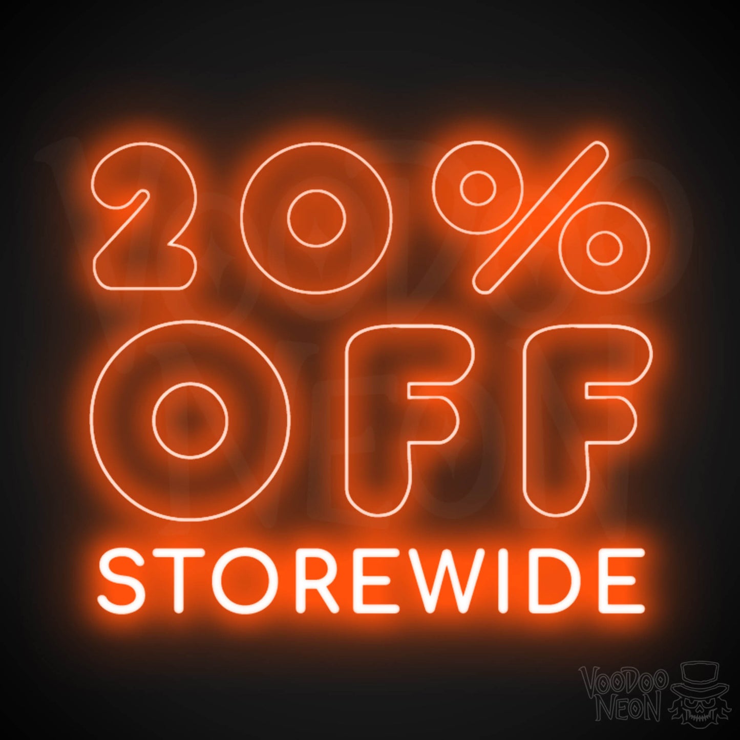 20% Off Storewide Neon Sign - 20% Off Storewide Sign - LED Shop Sign - Color Orange