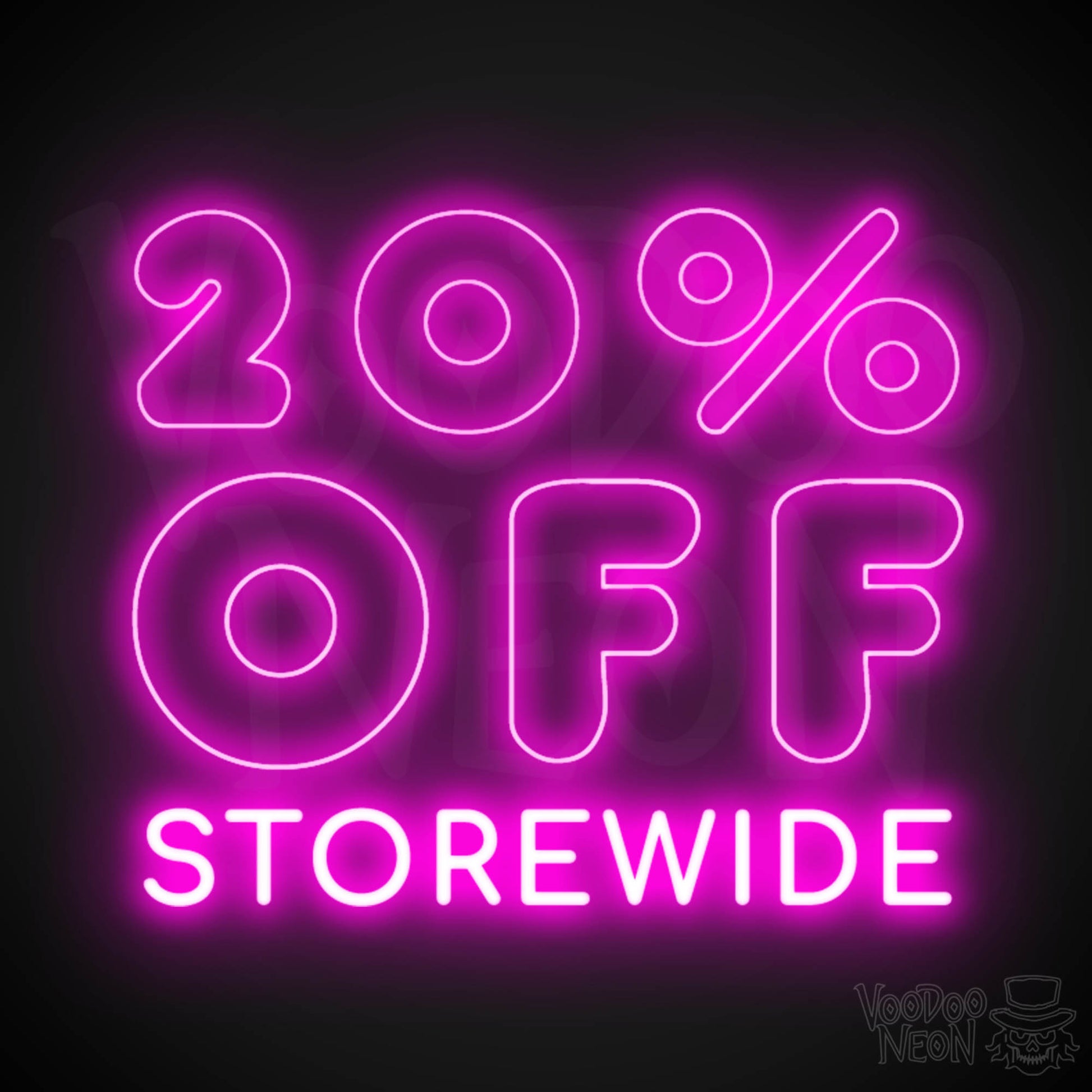 20% Off Storewide Neon Sign - 20% Off Storewide Sign - LED Shop Sign - Color Pink