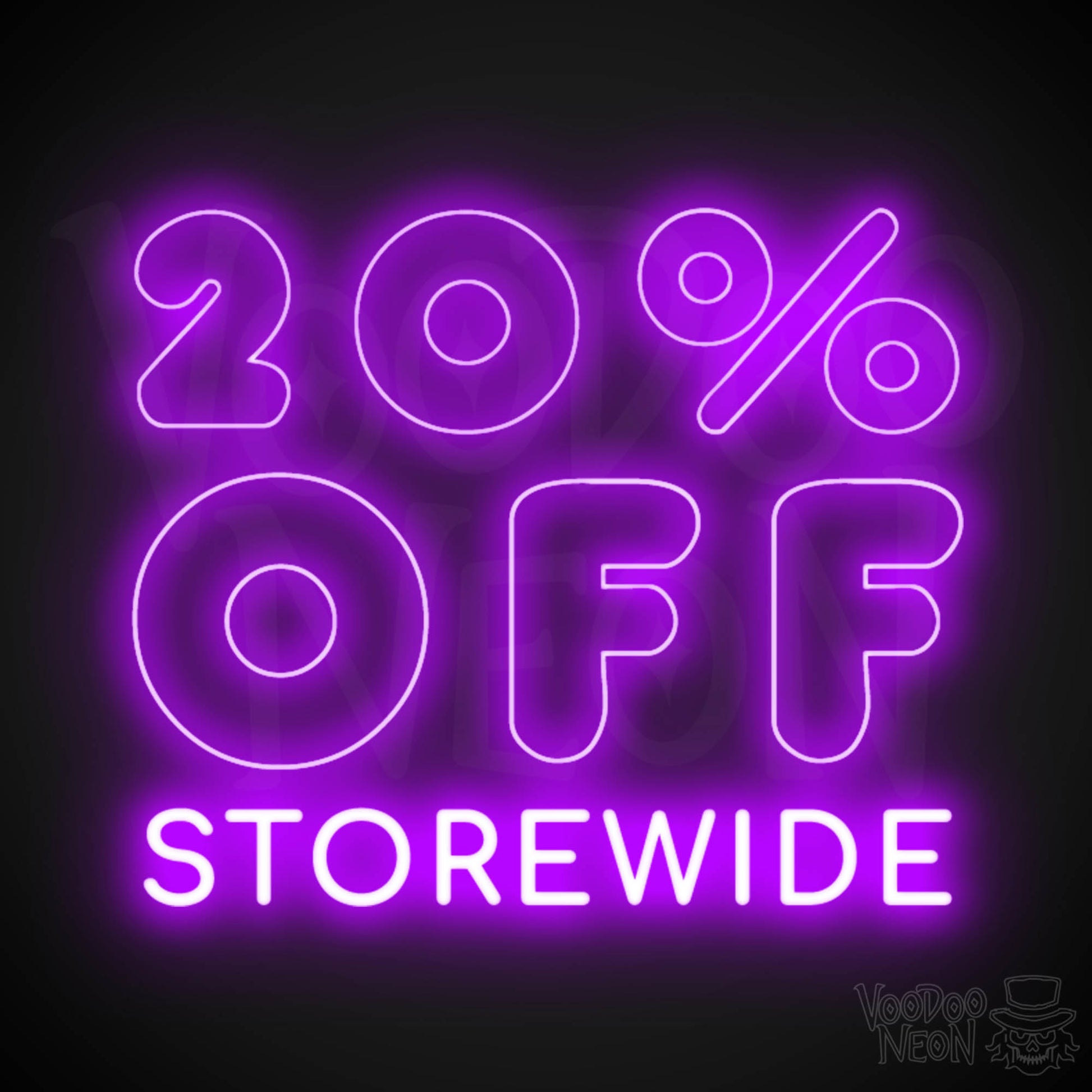 20% Off Storewide Neon Sign - 20% Off Storewide Sign - LED Shop Sign - Color Purple