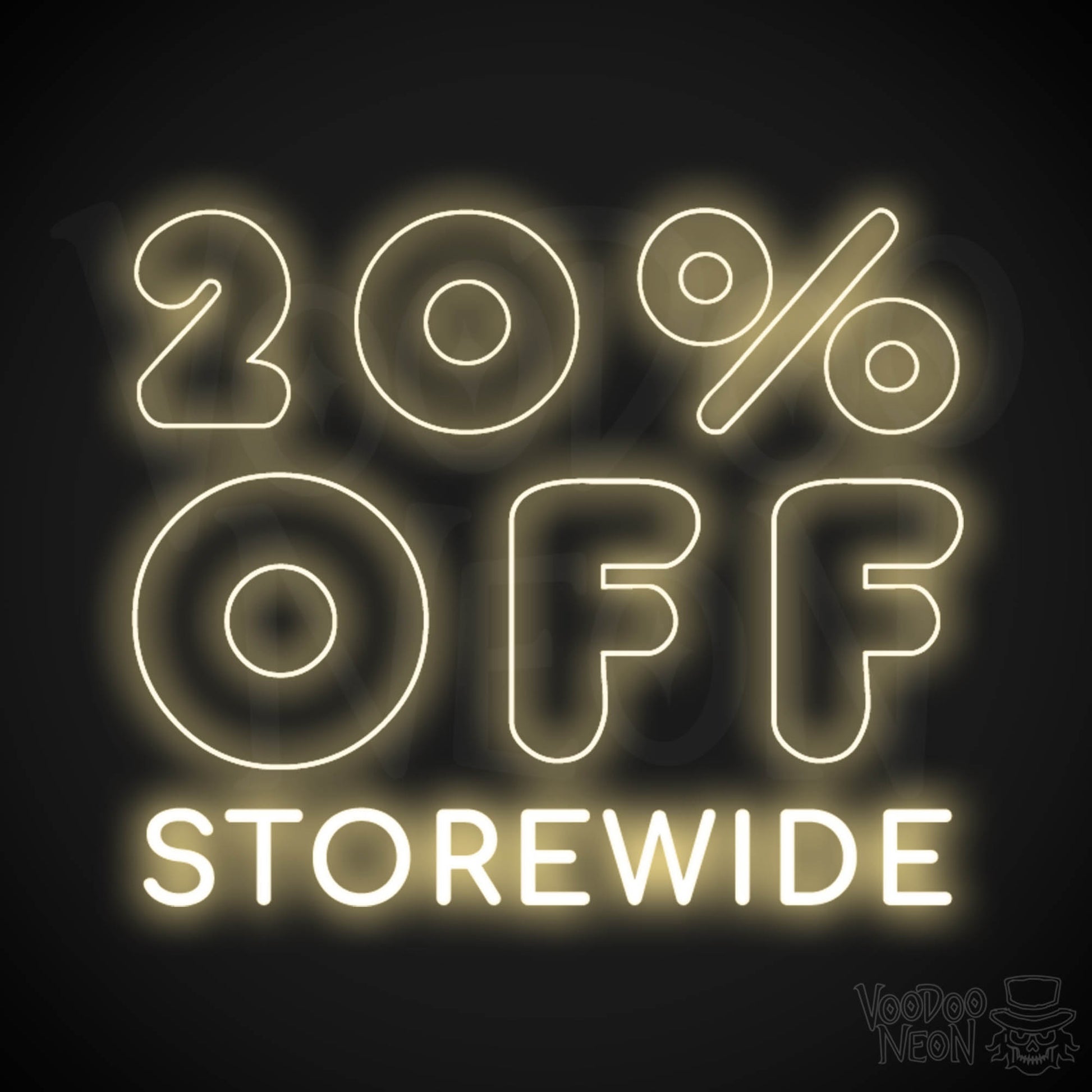 20% Off Storewide Neon Sign - 20% Off Storewide Sign - LED Shop Sign - Color Warm White