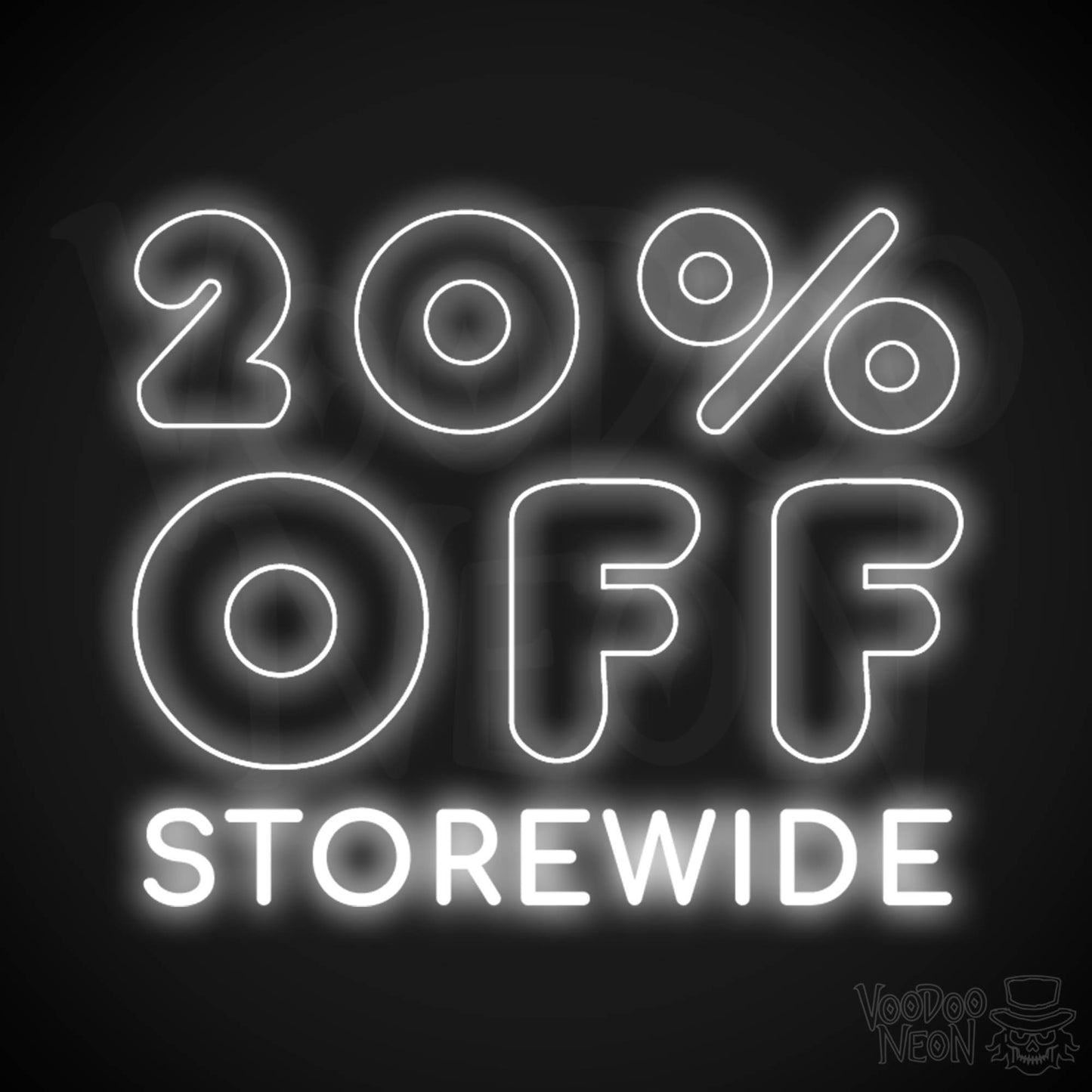 20% Off Storewide Neon Sign - 20% Off Storewide Sign - LED Shop Sign - Color White