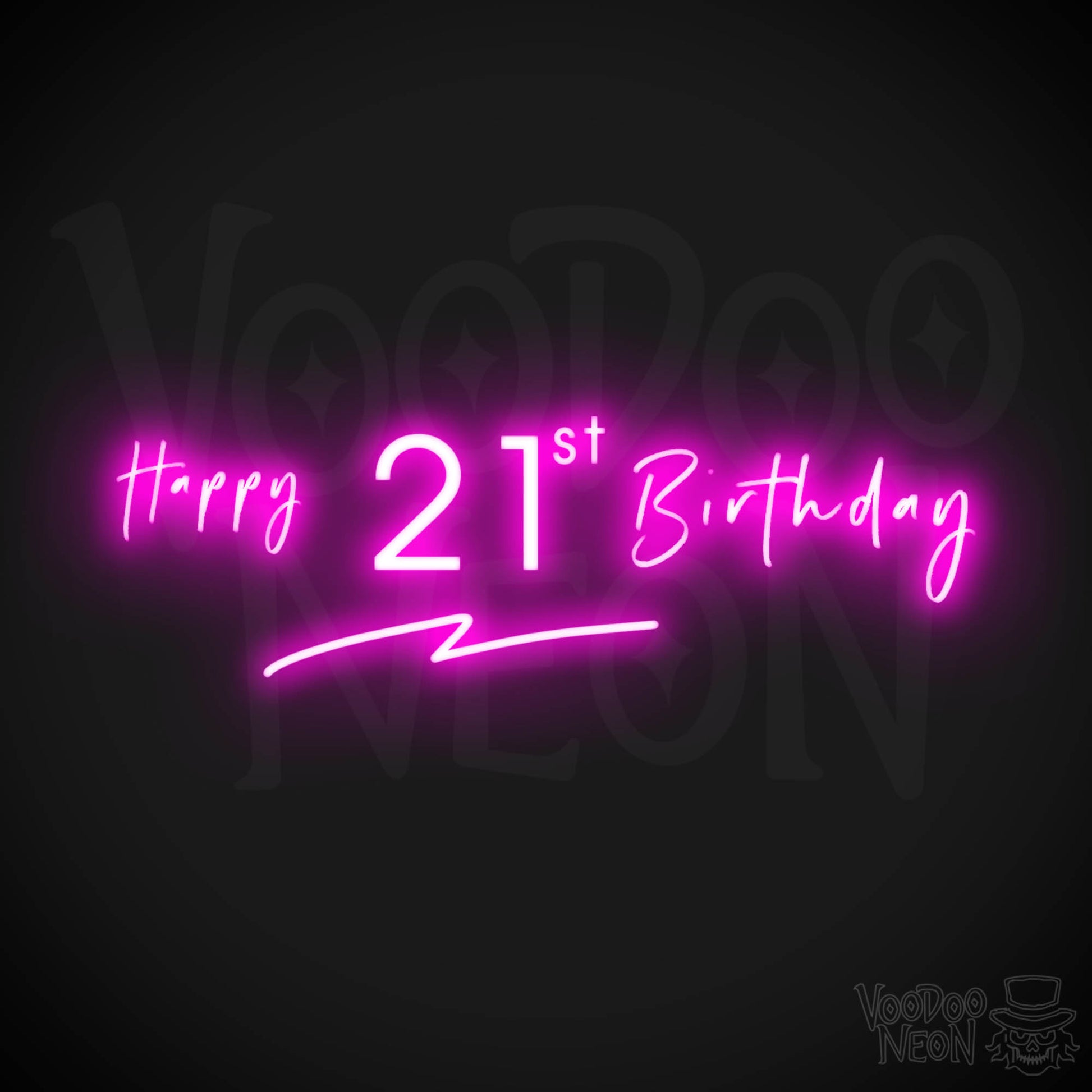 21st Birthday Neon Sign - Neon 21st Birthday Sign - Color Pink