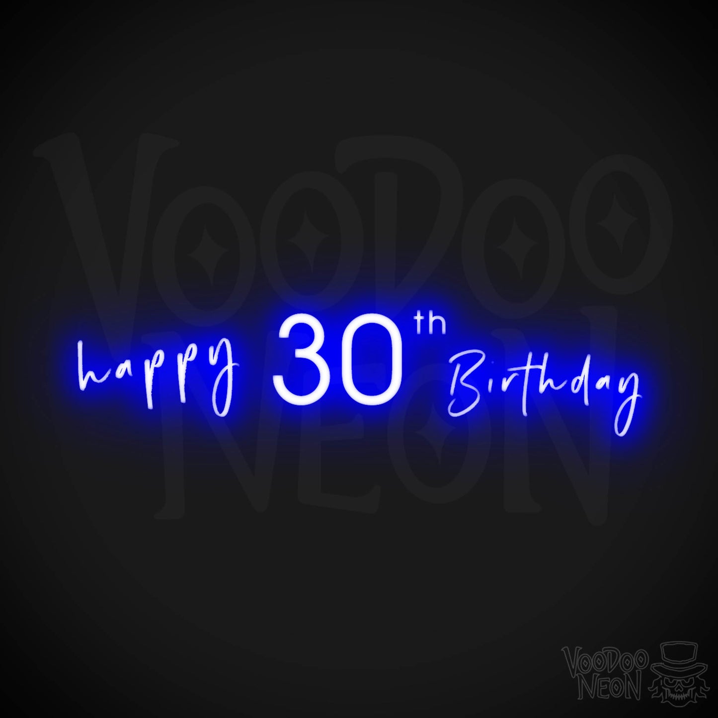 30th Birthday Neon Sign - Neon 30th Birthday Sign - Color Dark Blue