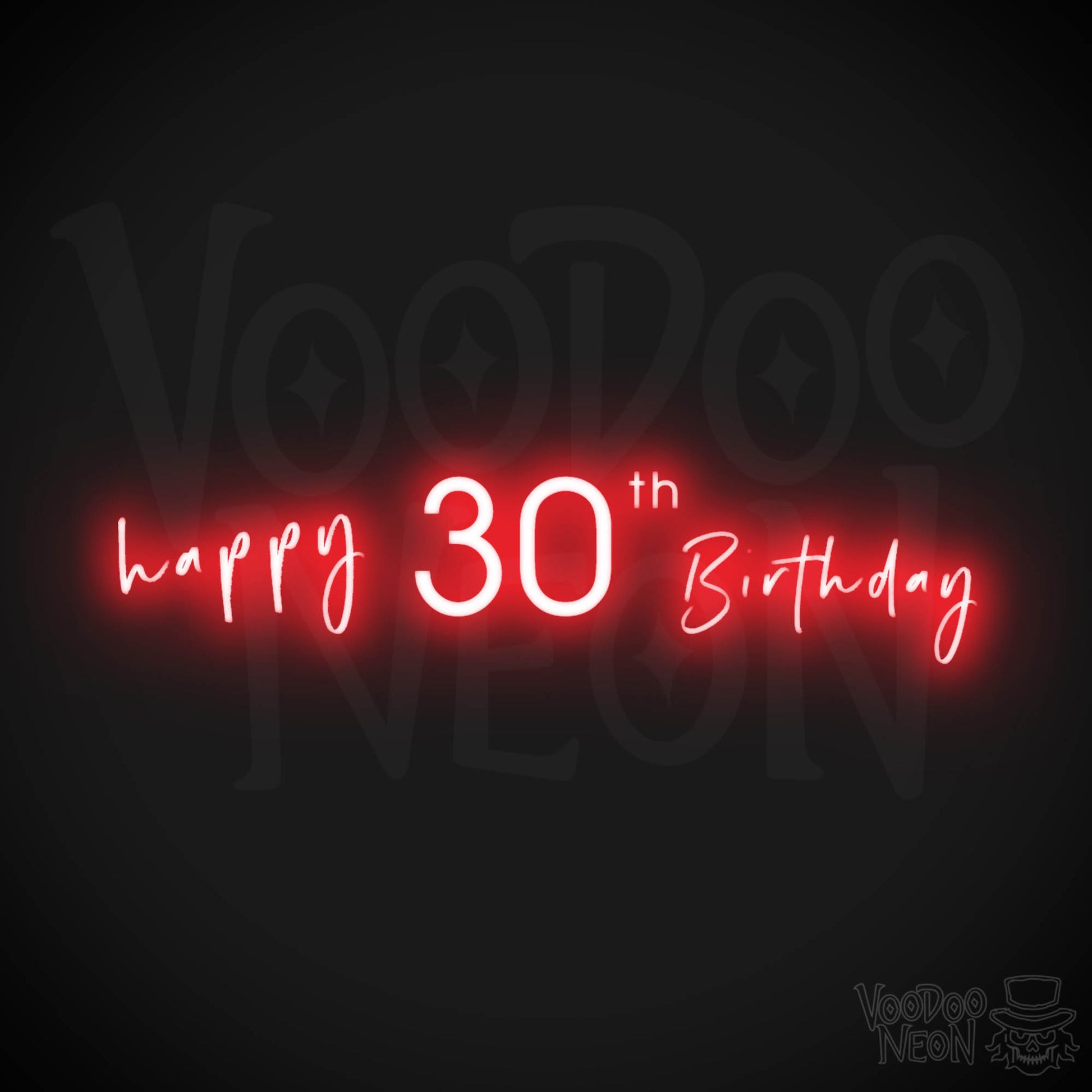 30th Birthday Neon Sign - Neon 30th Birthday Sign - Color Red