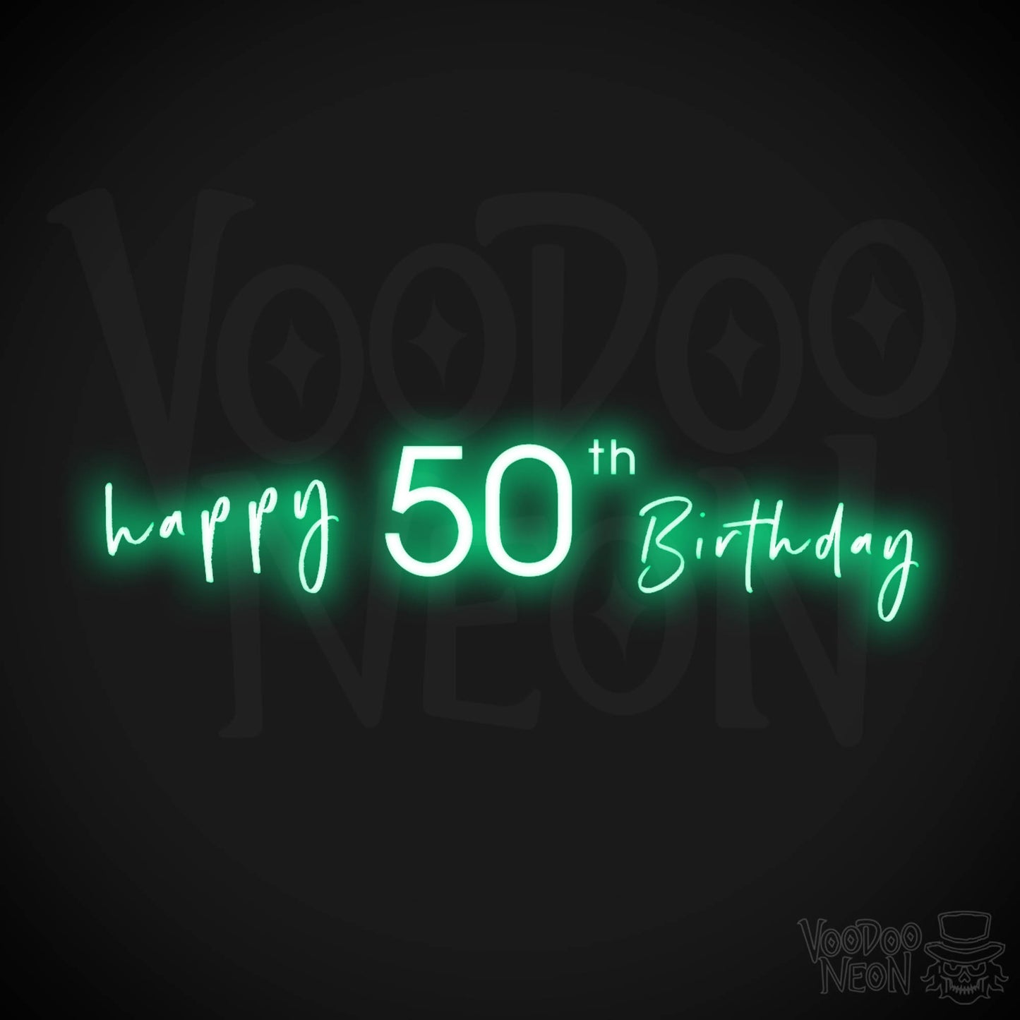 50th Birthday Neon Sign - Neon 50th Birthday Sign - Color Green