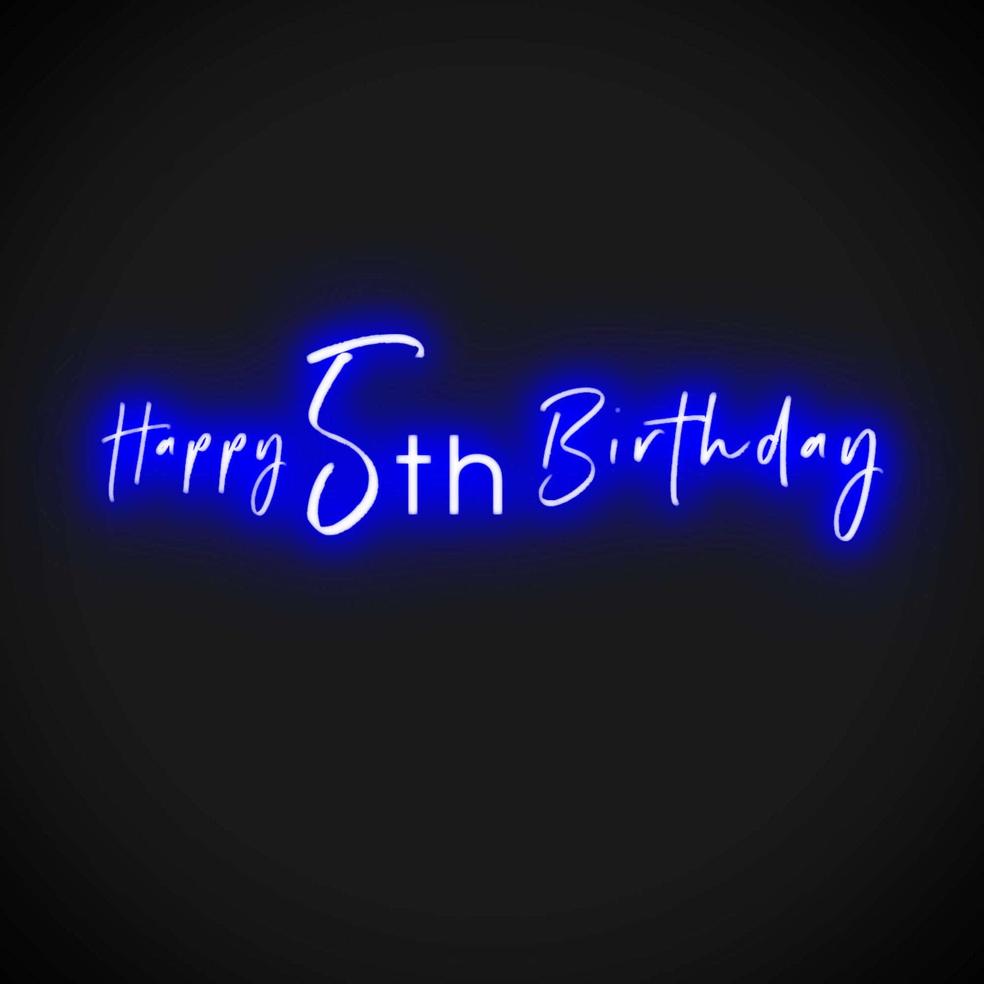 5th Birthday Neon Sign - Neon 5th Birthday Sign - Color Dark Blue
