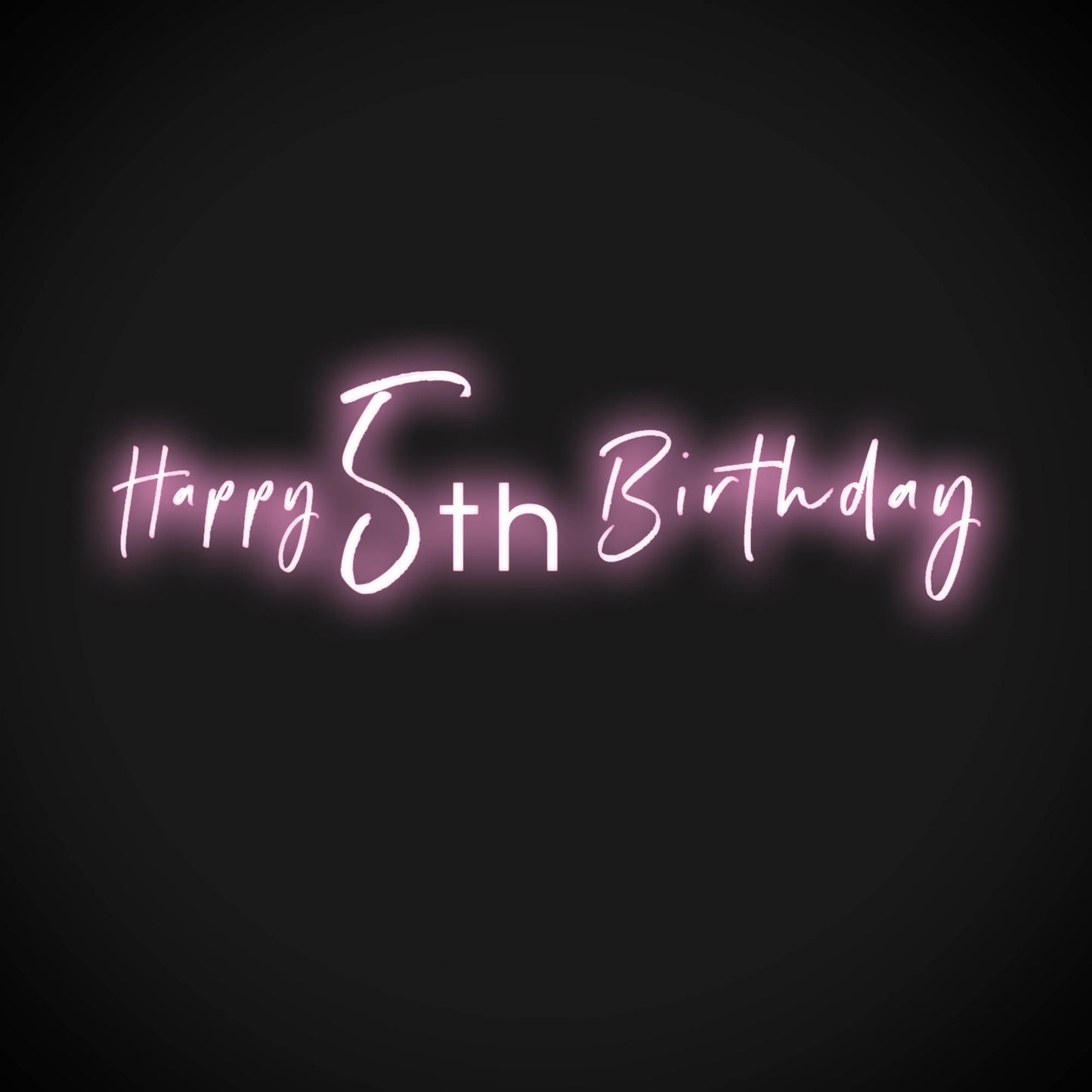 5th Birthday Neon Sign - Neon 5th Birthday Sign - Color Light Pink