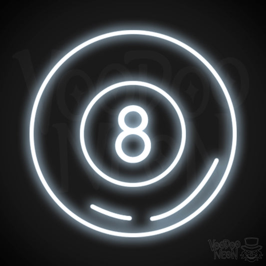 Magic 8 Ball Neon Sign - Neon Magic 8 Ball Sign - Wall Art - Color Cool White