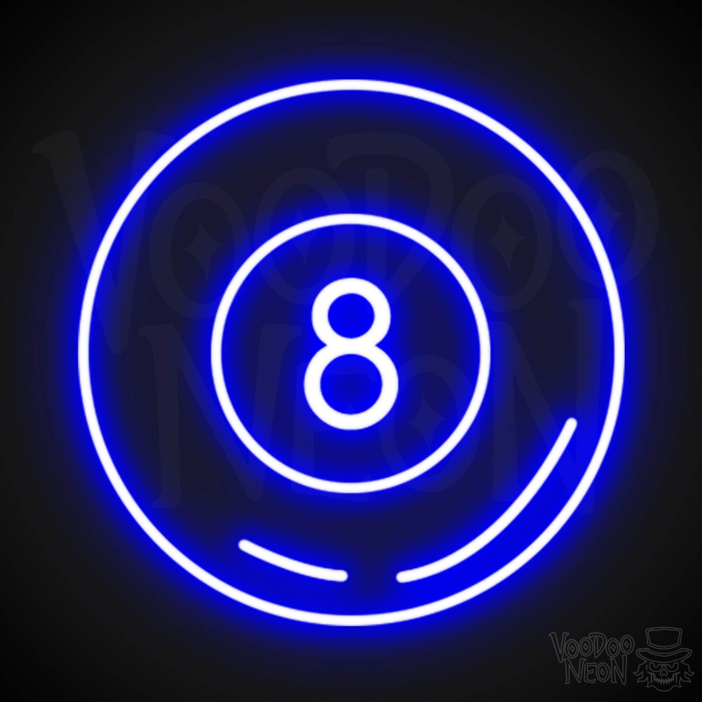 Magic 8 Ball Neon Sign - Neon Magic 8 Ball Sign - Wall Art - Color Dark Blue