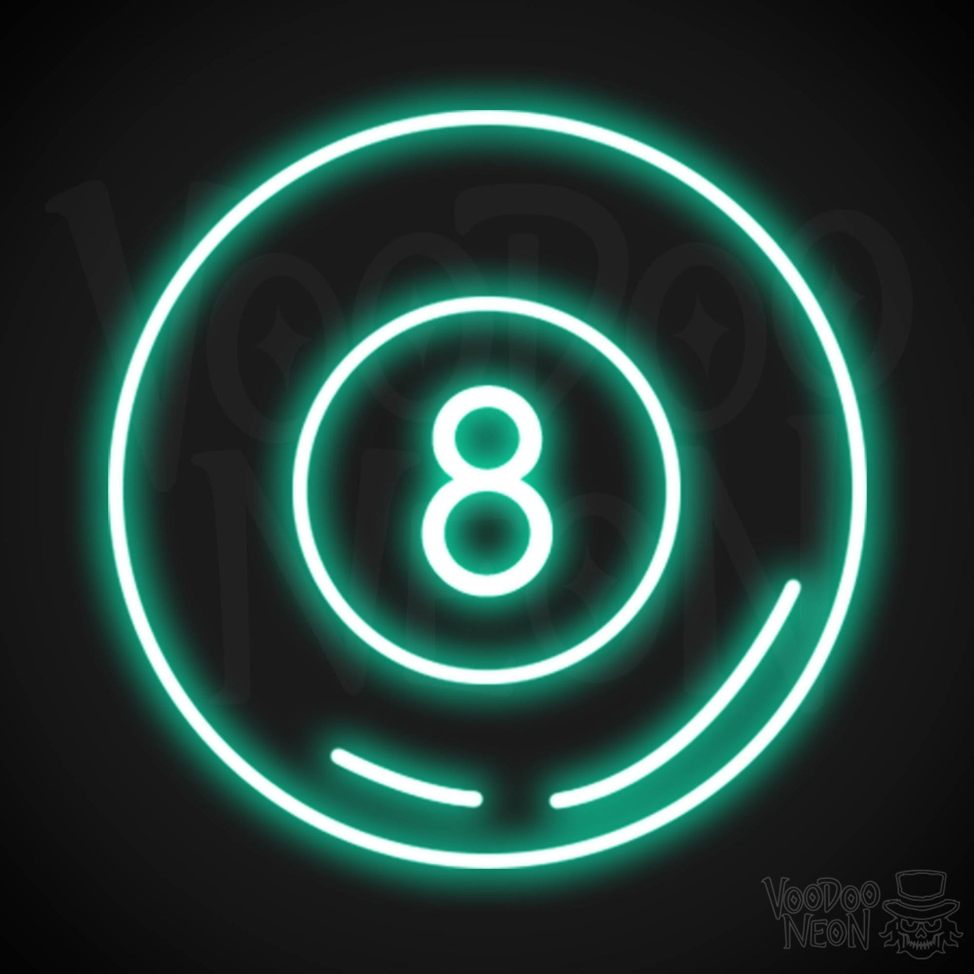Magic 8 Ball Neon Sign - Neon Magic 8 Ball Sign - Wall Art - Color Light Green