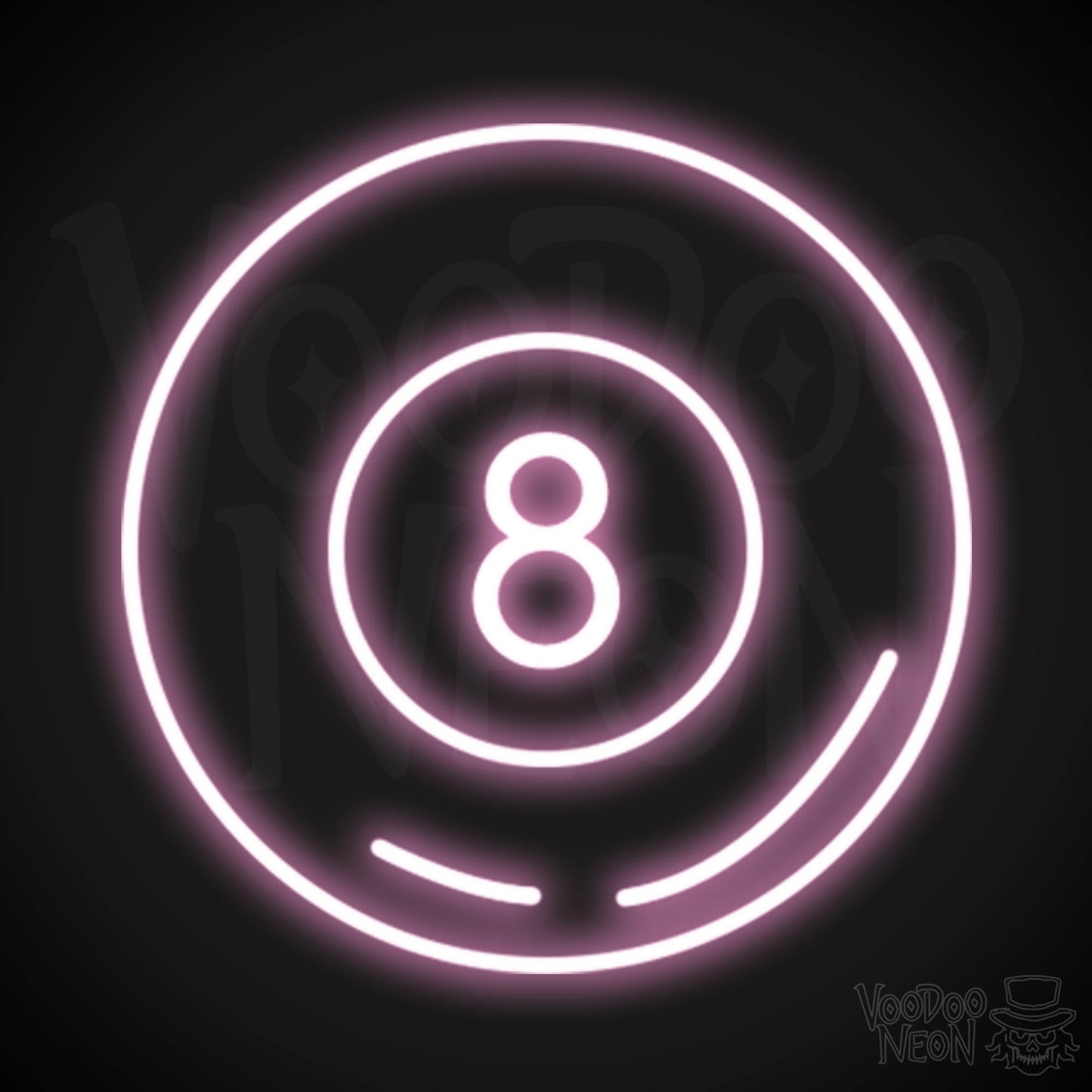 Magic 8 Ball Neon Sign - Neon Magic 8 Ball Sign - Wall Art - Color Light Pink