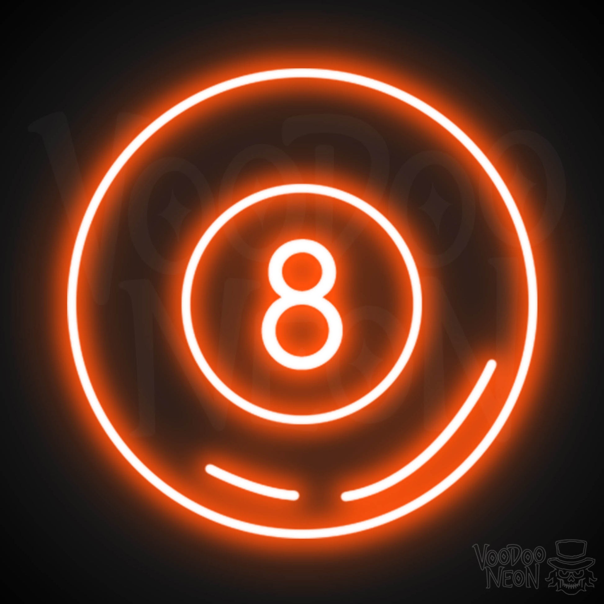 Magic 8 Ball Neon Sign - Neon Magic 8 Ball Sign - Wall Art - Color Orange