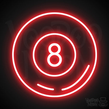 Magic 8 Ball Neon Sign - Neon Magic 8 Ball Sign - Wall Art - Color Red