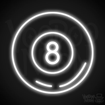 Magic 8 Ball Neon Sign - Neon Magic 8 Ball Sign - Wall Art - Color White