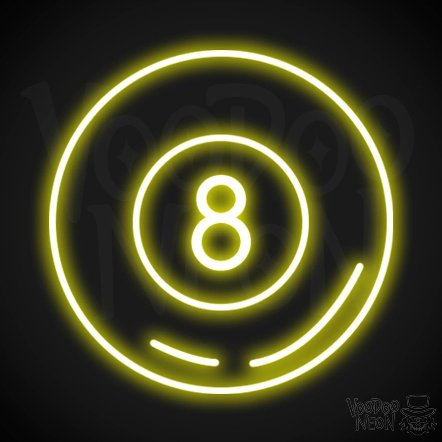 Magic 8 Ball Neon Sign - Neon Magic 8 Ball Sign - Wall Art - Color Yellow