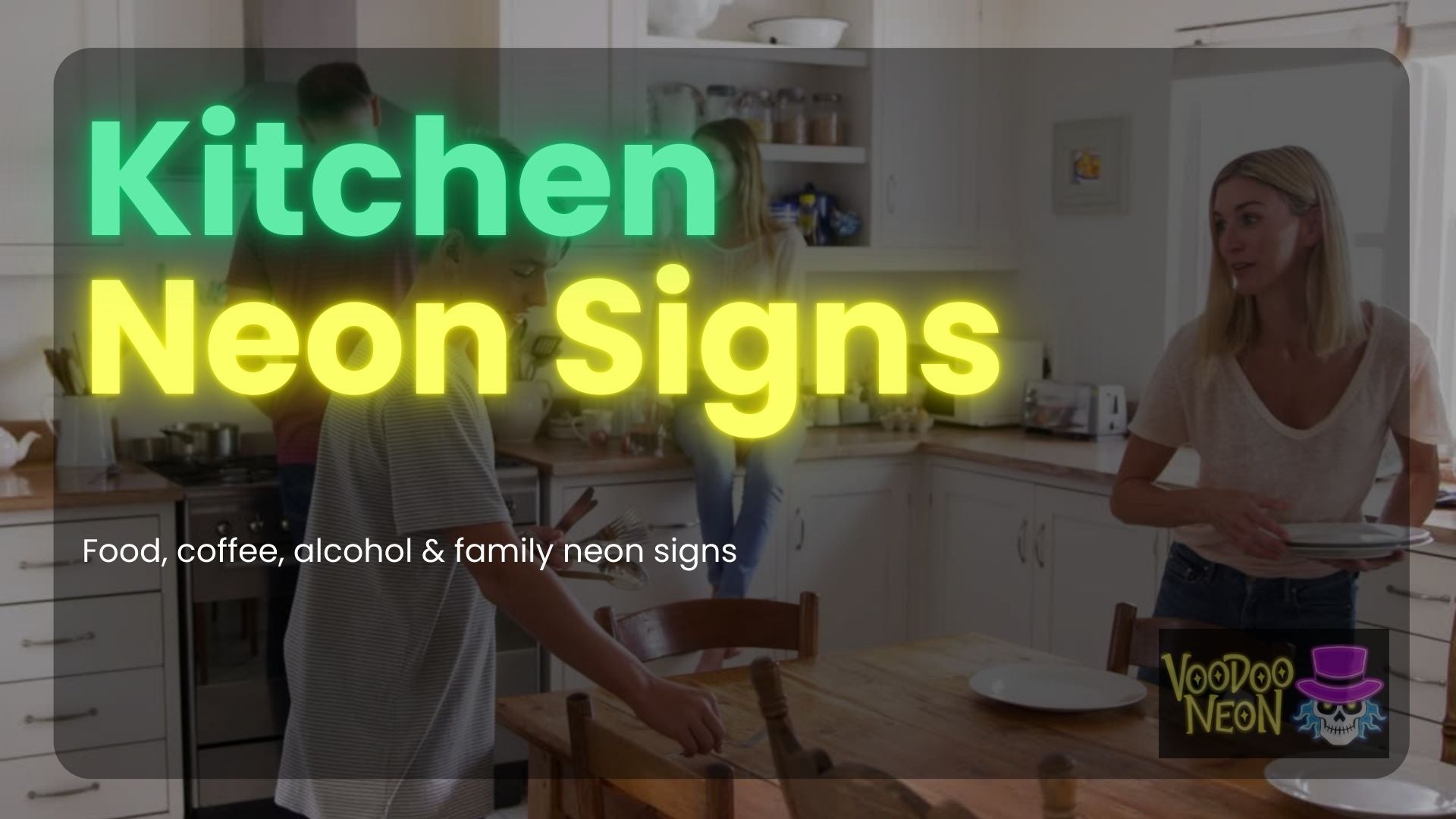 Load video: Add a vibrant and colorful touch to your kitchen decor with a neon sign.