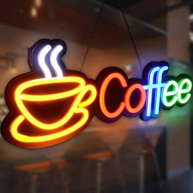 Coffee cup logo sign