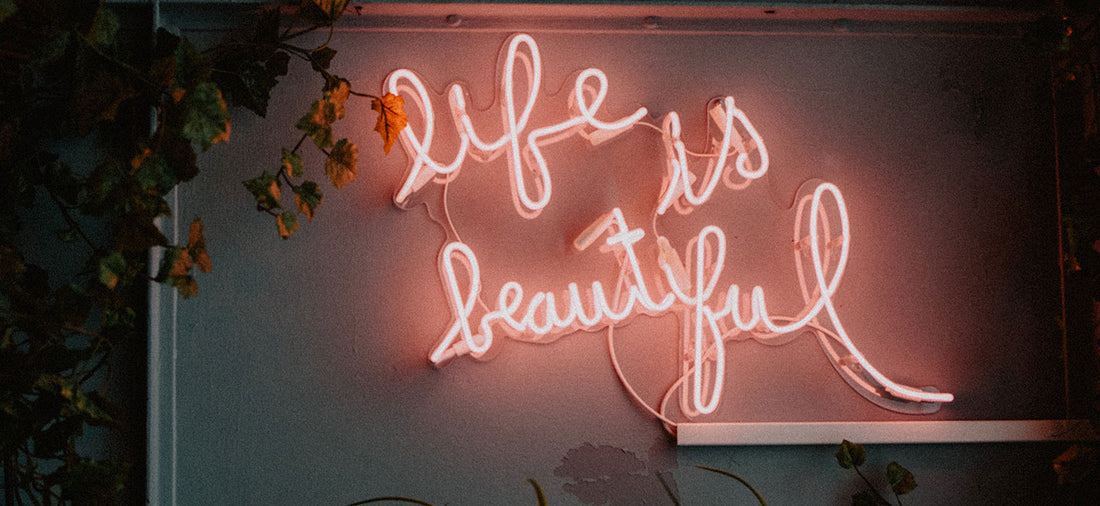 Lounge neon sign page - Life is beautiful - banner image