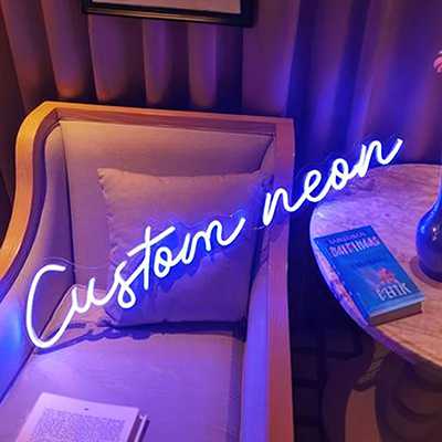 Custom Neon Sign in blue color