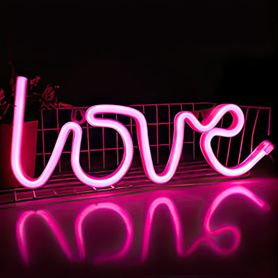 Love LED sign - pink neon lighted letters