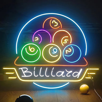 Berties Billiard Hall neon sign of their logo